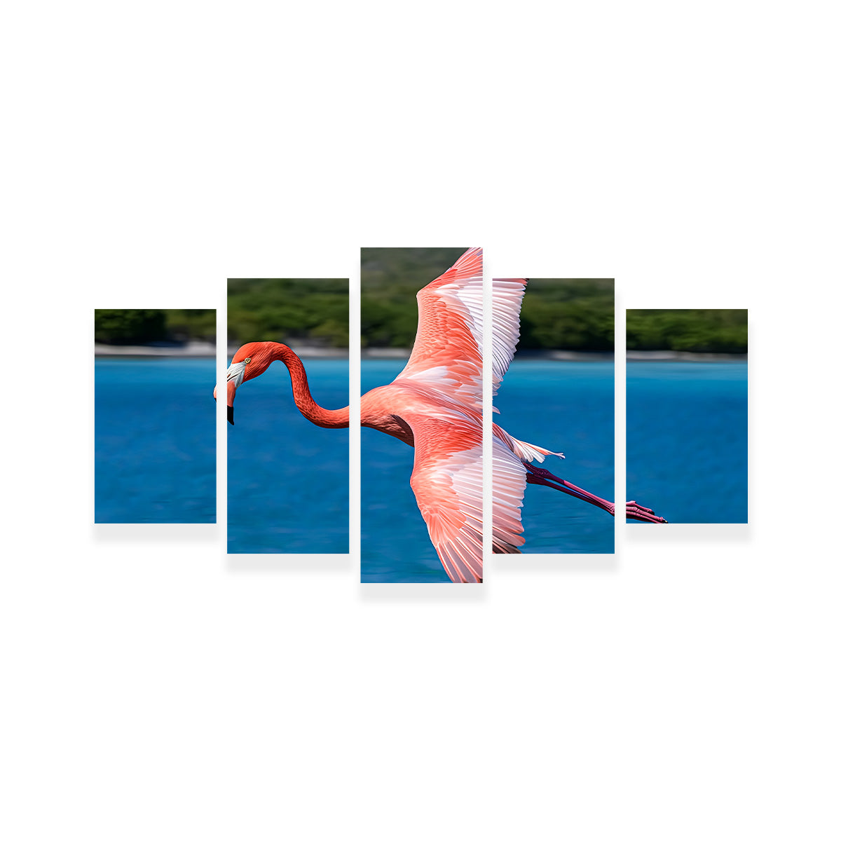 Pink Flamingo Flying Wall Art