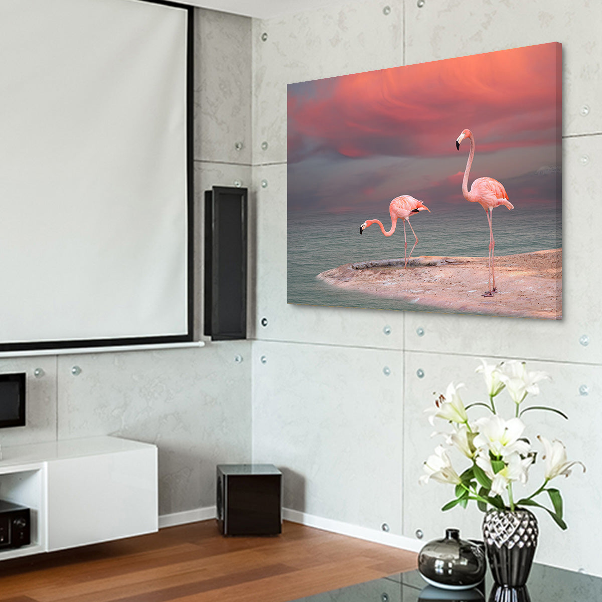 Pink Flamingo's on the Coast Wall Art