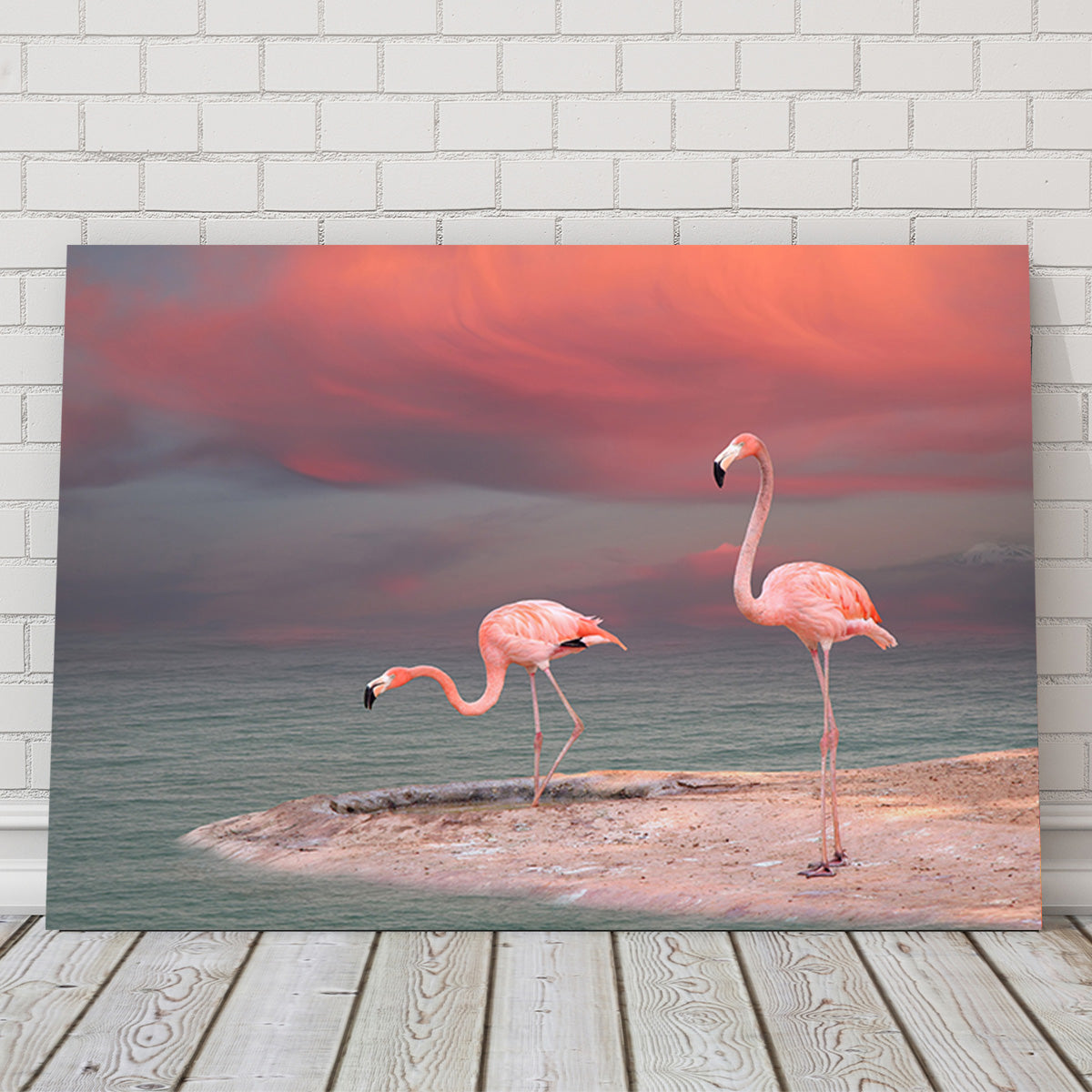 Pink Flamingo's on the Coast Wall Art