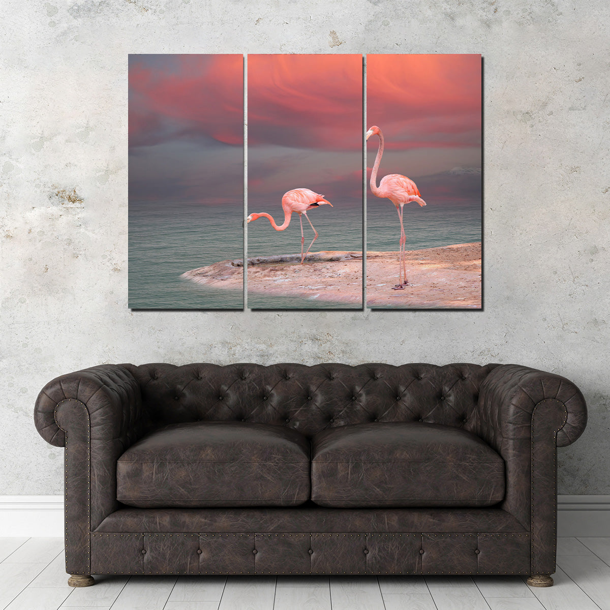 Pink Flamingo's on the Coast Wall Art