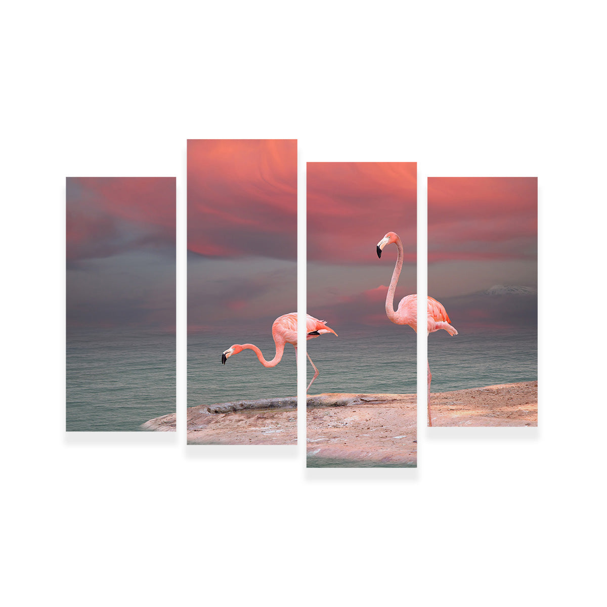 Pink Flamingo's on the Coast Wall Art