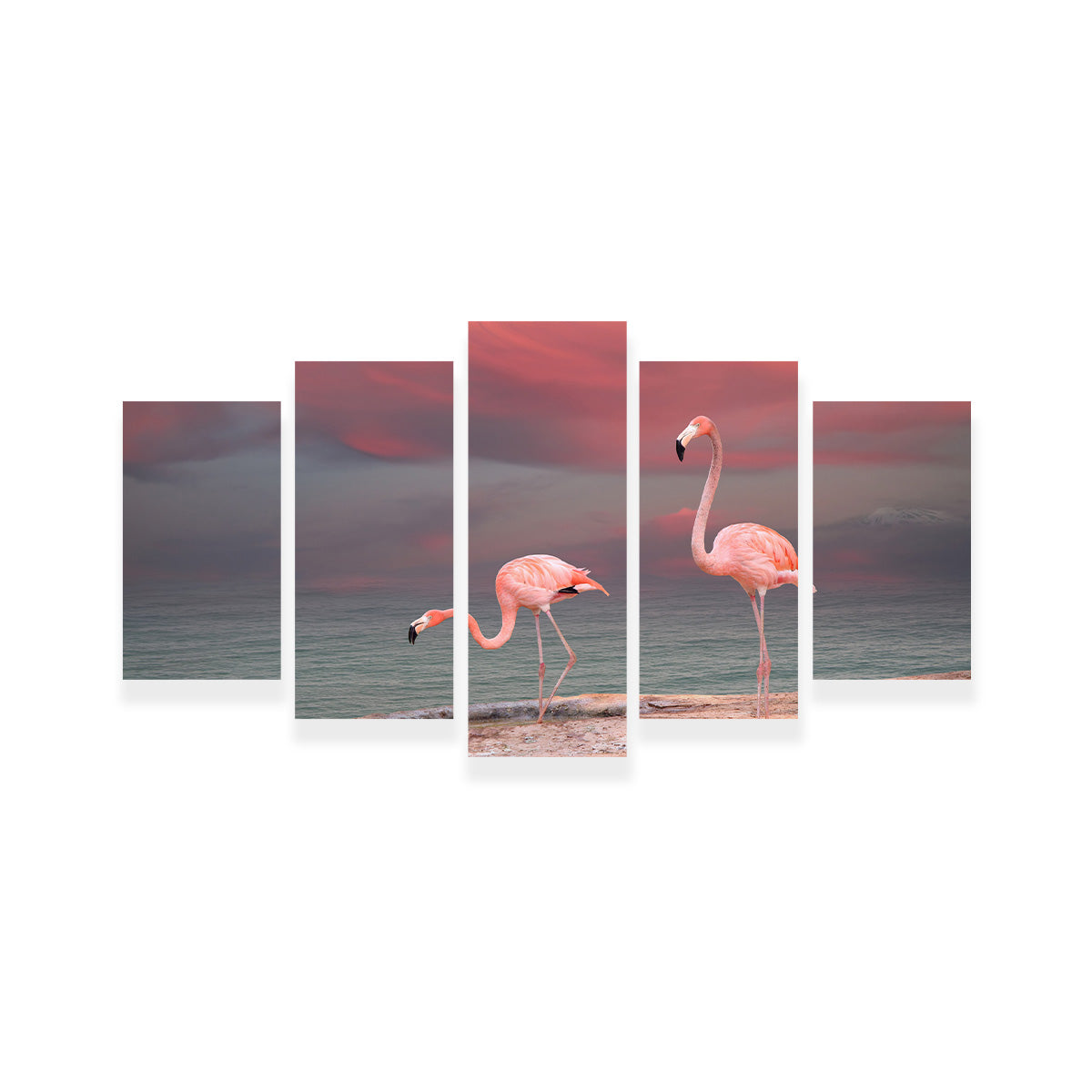 Pink Flamingo's on the Coast Wall Art