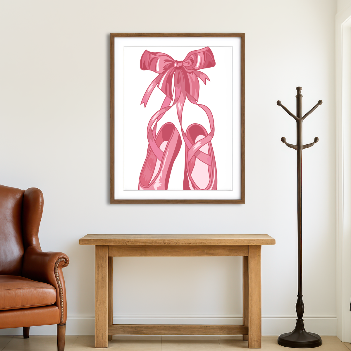 AUTO-MOCKUP ROOM | Pink Ballet Shoes Wall Art
