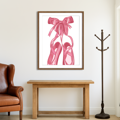 AUTO-MOCKUP ROOM | Pink Ballet Shoes Wall Art