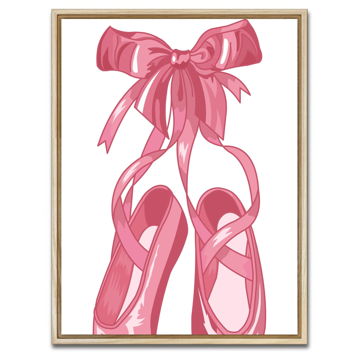 AUTO-MOCKUP WHITE | Pink Ballet Shoes | 1 Piece | Natural Framed Canvas | group=3x4