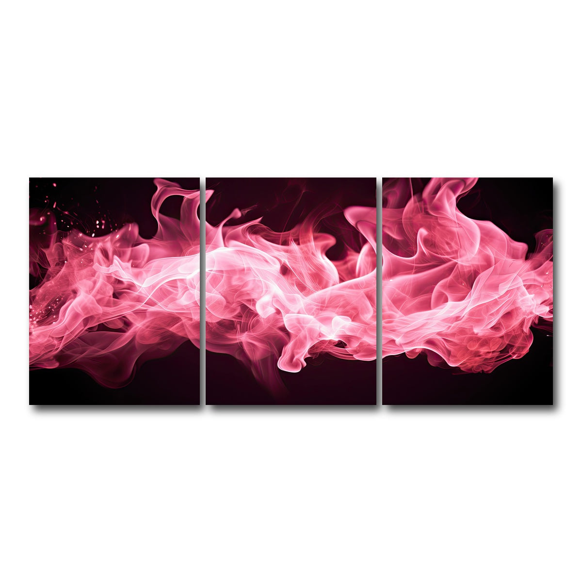 AUTO-MOCKUP WHITE | Pink Fire | 3 Piece | Gallery Wrap Canvas | group=18x24