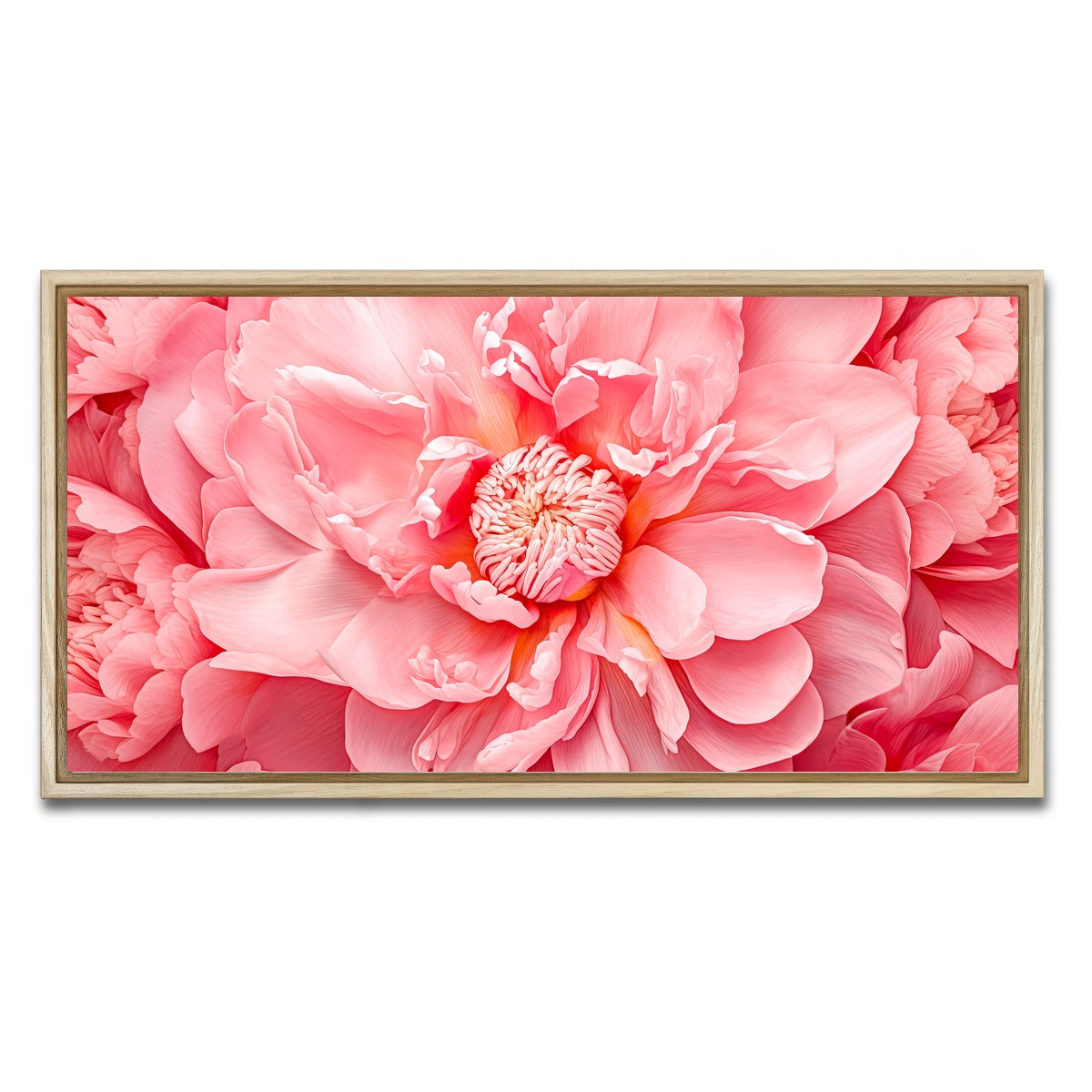 AUTO-MOCKUP WHITE | Pink Flower | 1 Piece | Natural Framed Canvas | group=2x1