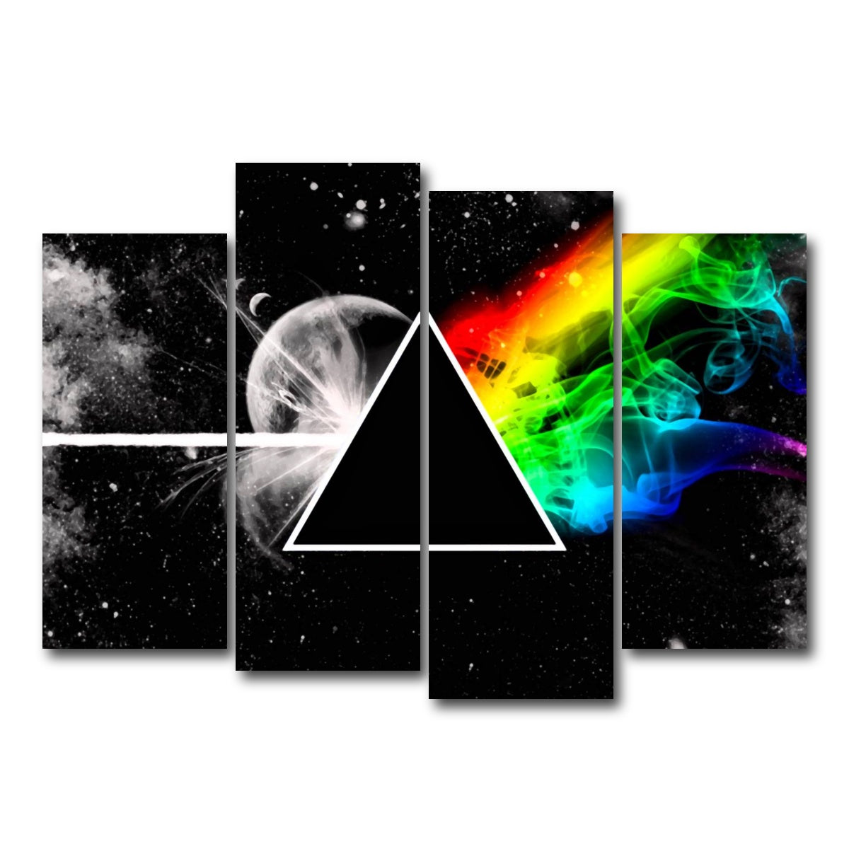 AUTO-MOCKUP WHITE | Pink Floyd - dark side of the moon | 4 Piece | Gallery Wrapped | group=4_normal