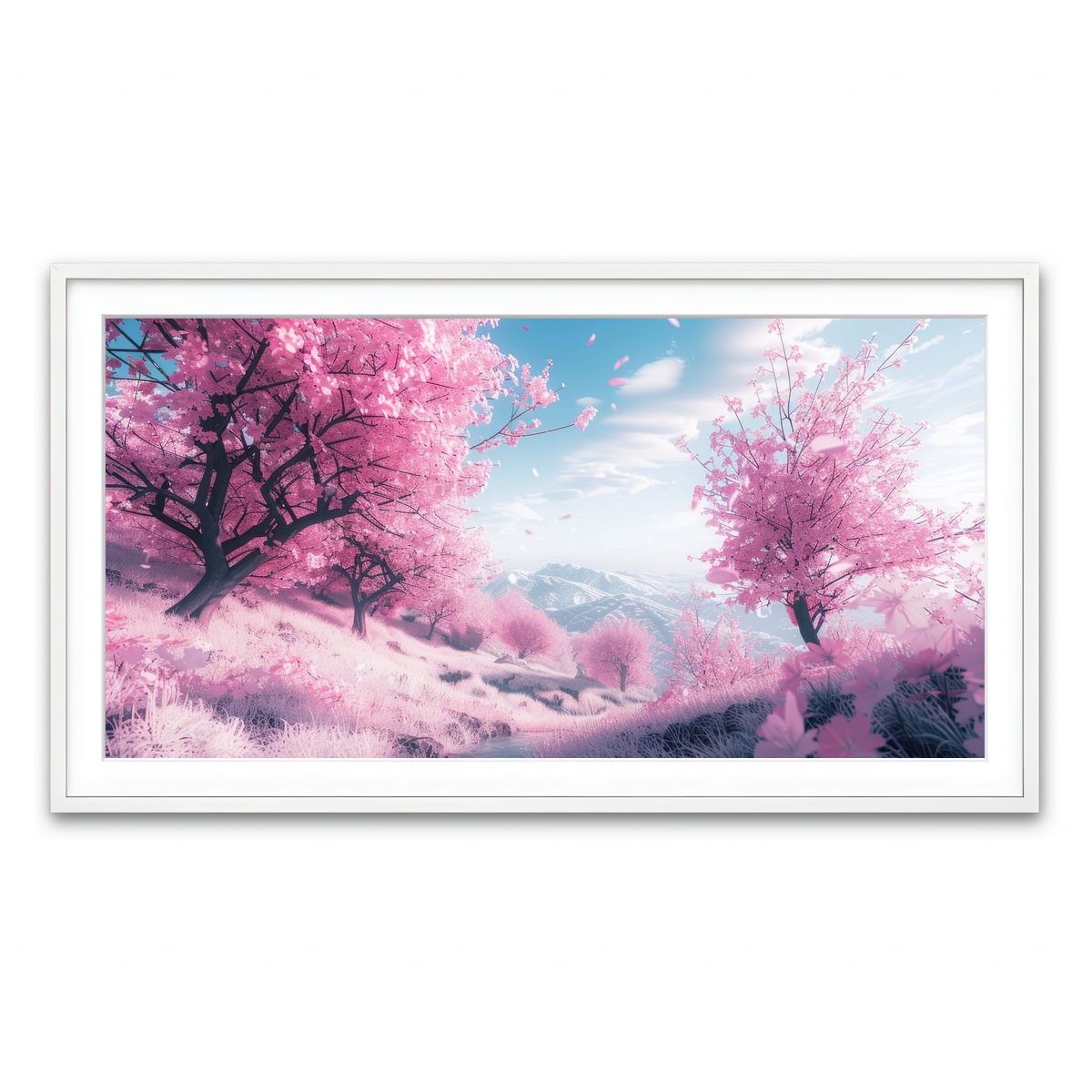 Framed Print 2x1 White