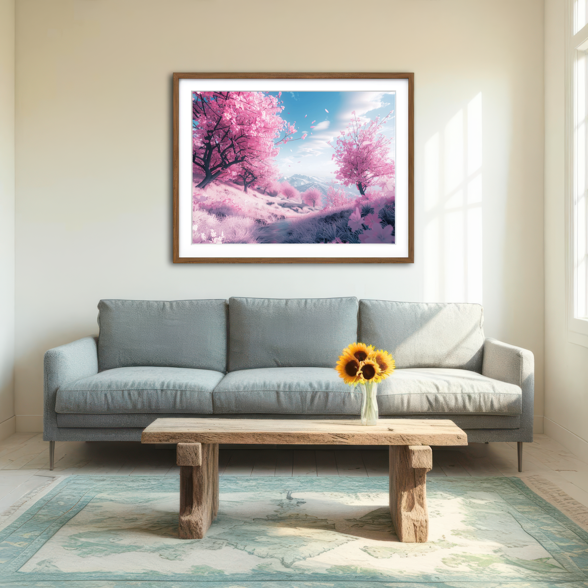 AUTO-MOCKUP ROOM | Pink Forest Wall Art