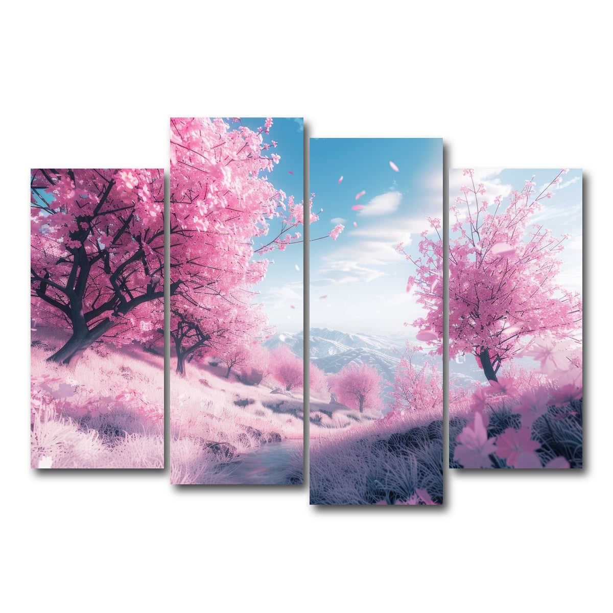 AUTO-MOCKUP WHITE | Pink Forest | 4 Piece | Gallery Wrap Canvas | group=4_normal