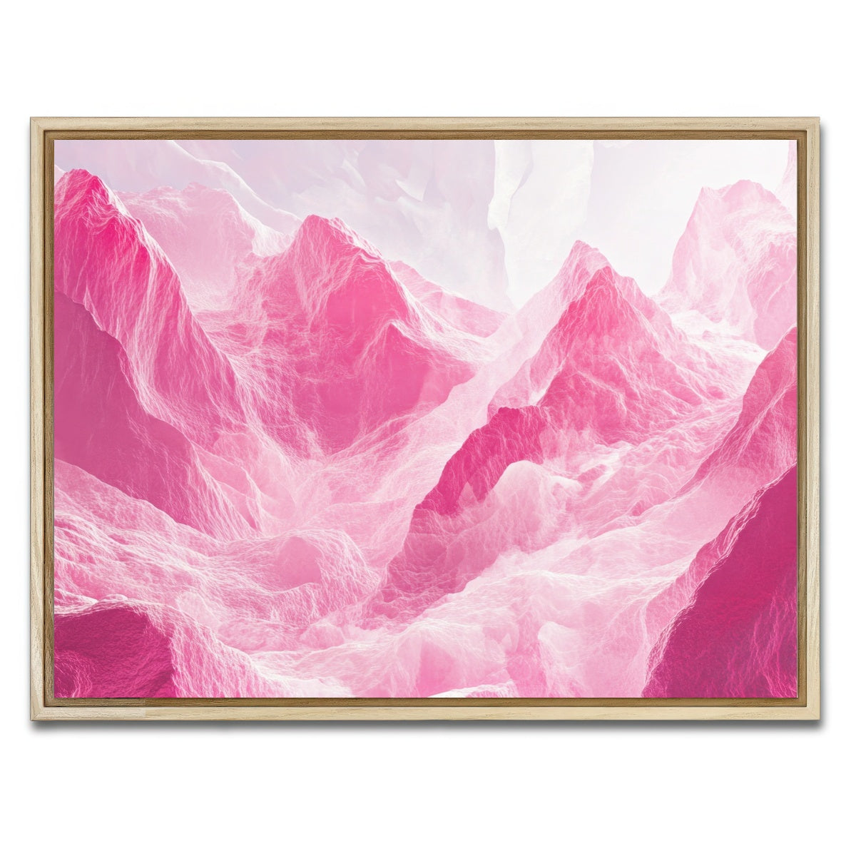 AUTO-MOCKUP WHITE | Pink Mountains | 1 Piece | Natural Framed Canvas | group=4x3