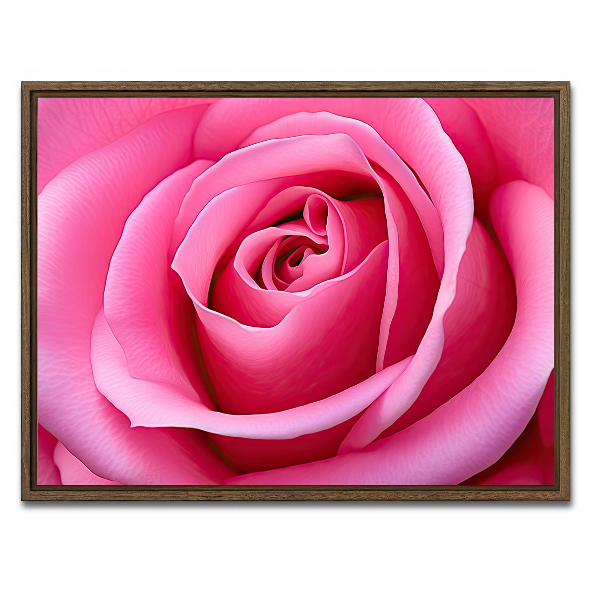 AUTO-MOCKUP WHITE | Pink Rose | 1 Piece | Walnut Framed Canvas | group=4x3