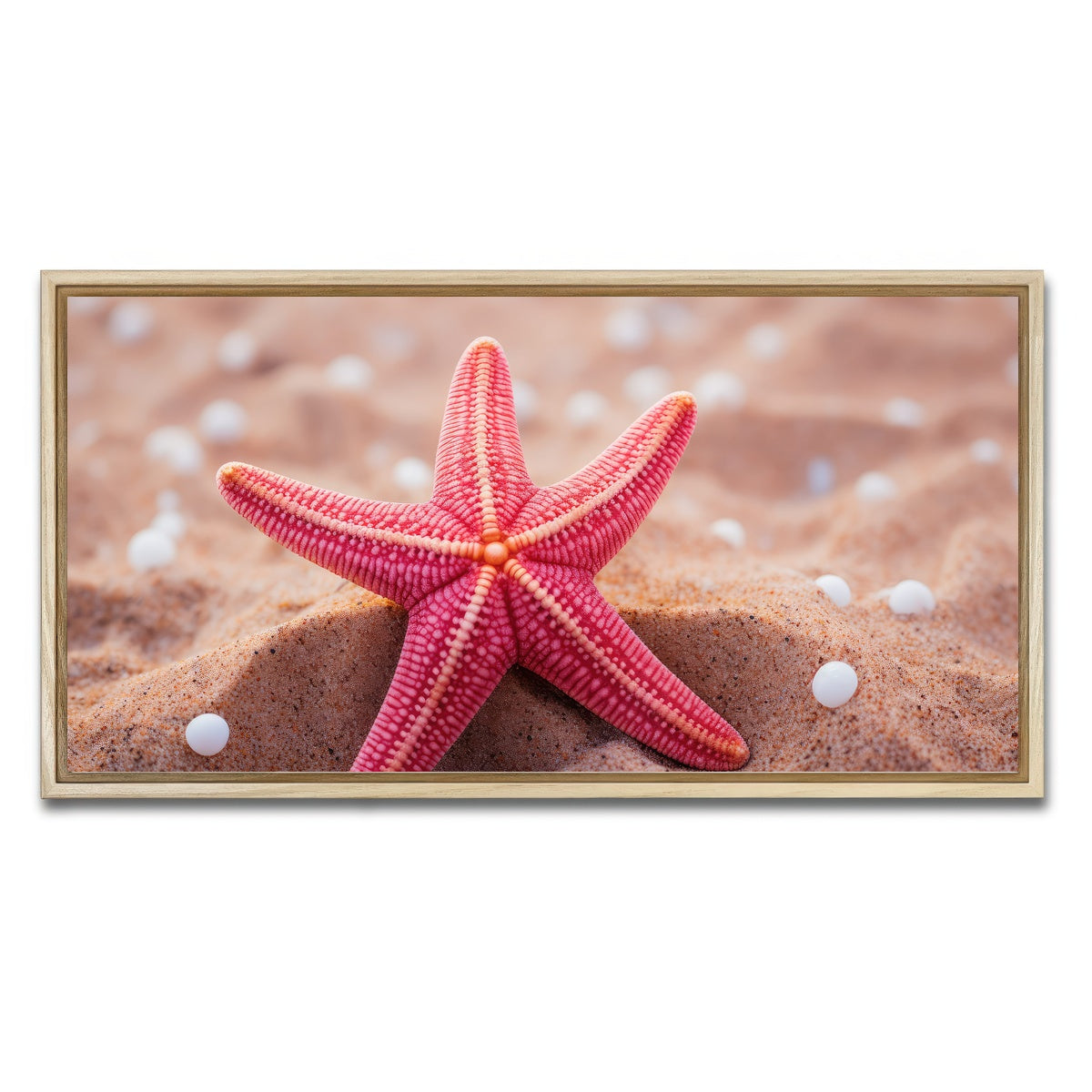 AUTO-MOCKUP WHITE | Pink Star Fish | 1 Piece | Natural Framed Canvas | group=2x1
