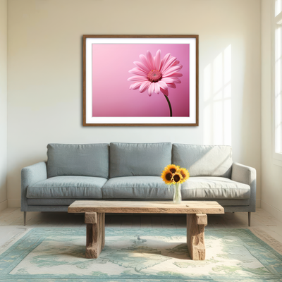 AUTO-MOCKUP ROOM | Pink Sunflower Wall Art