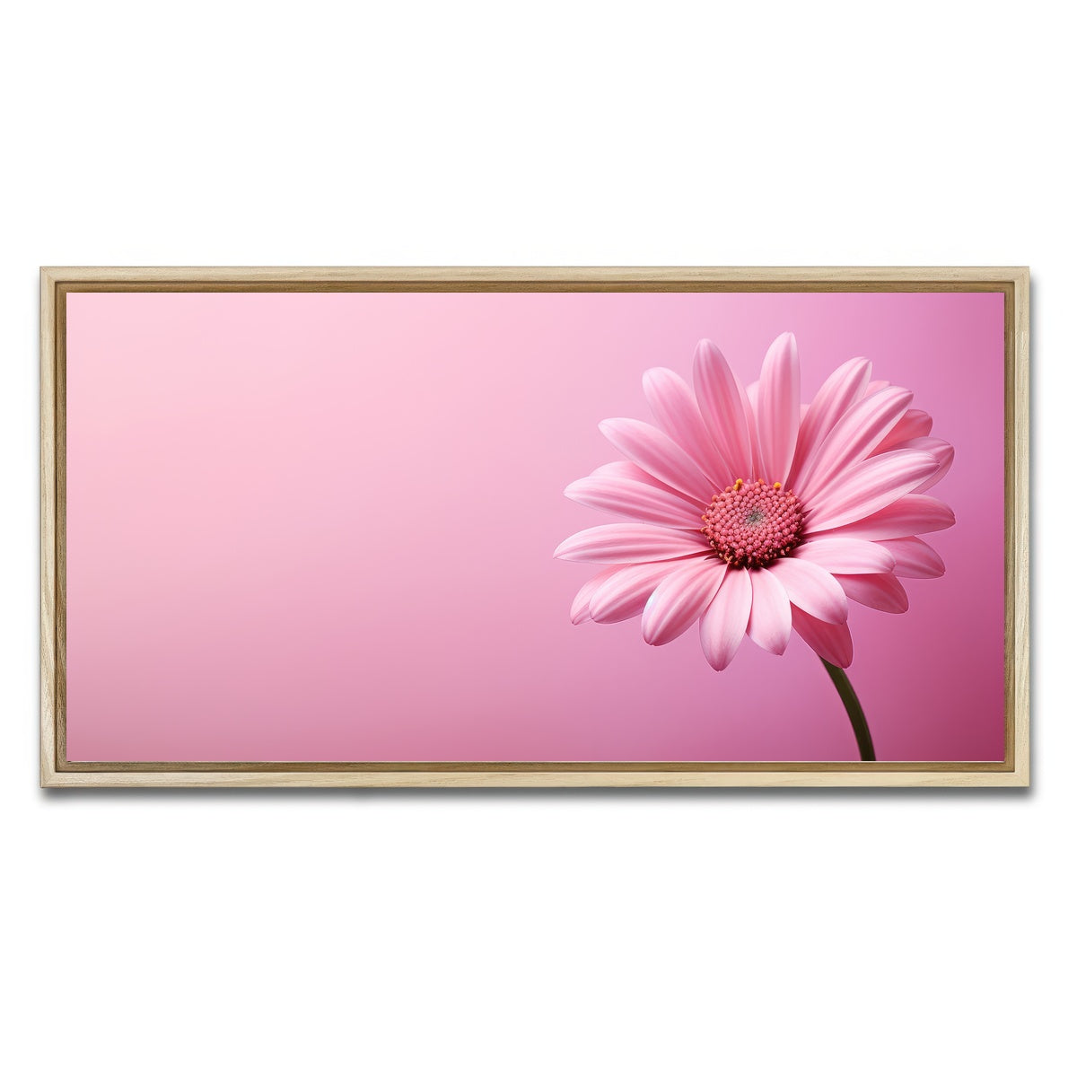 AUTO-MOCKUP WHITE | Pink Sunflower | 1 Piece | Natural Framed Canvas | group=2x1