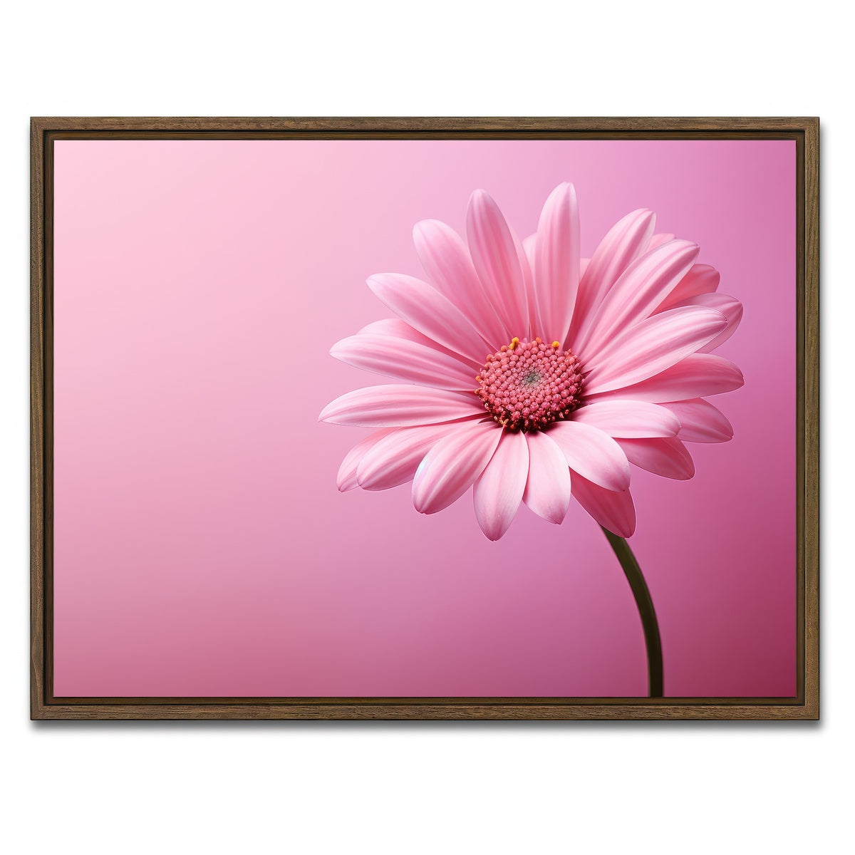 AUTO-MOCKUP WHITE | Pink Sunflower | 1 Piece | Walnut Framed Canvas | group=4x3