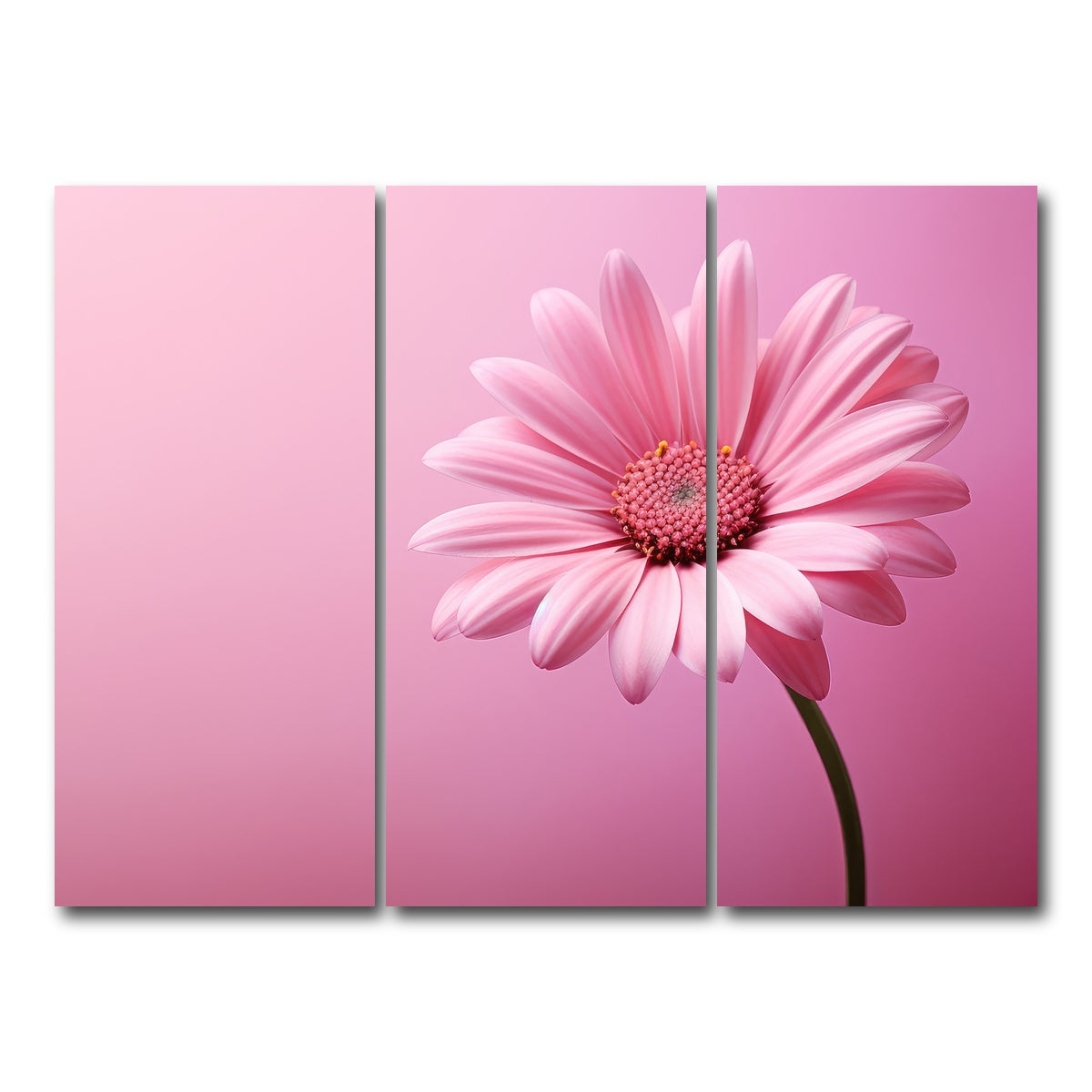 AUTO-MOCKUP WHITE | Pink Sunflower | 3 Piece | Gallery Wrap Canvas | group=8x18