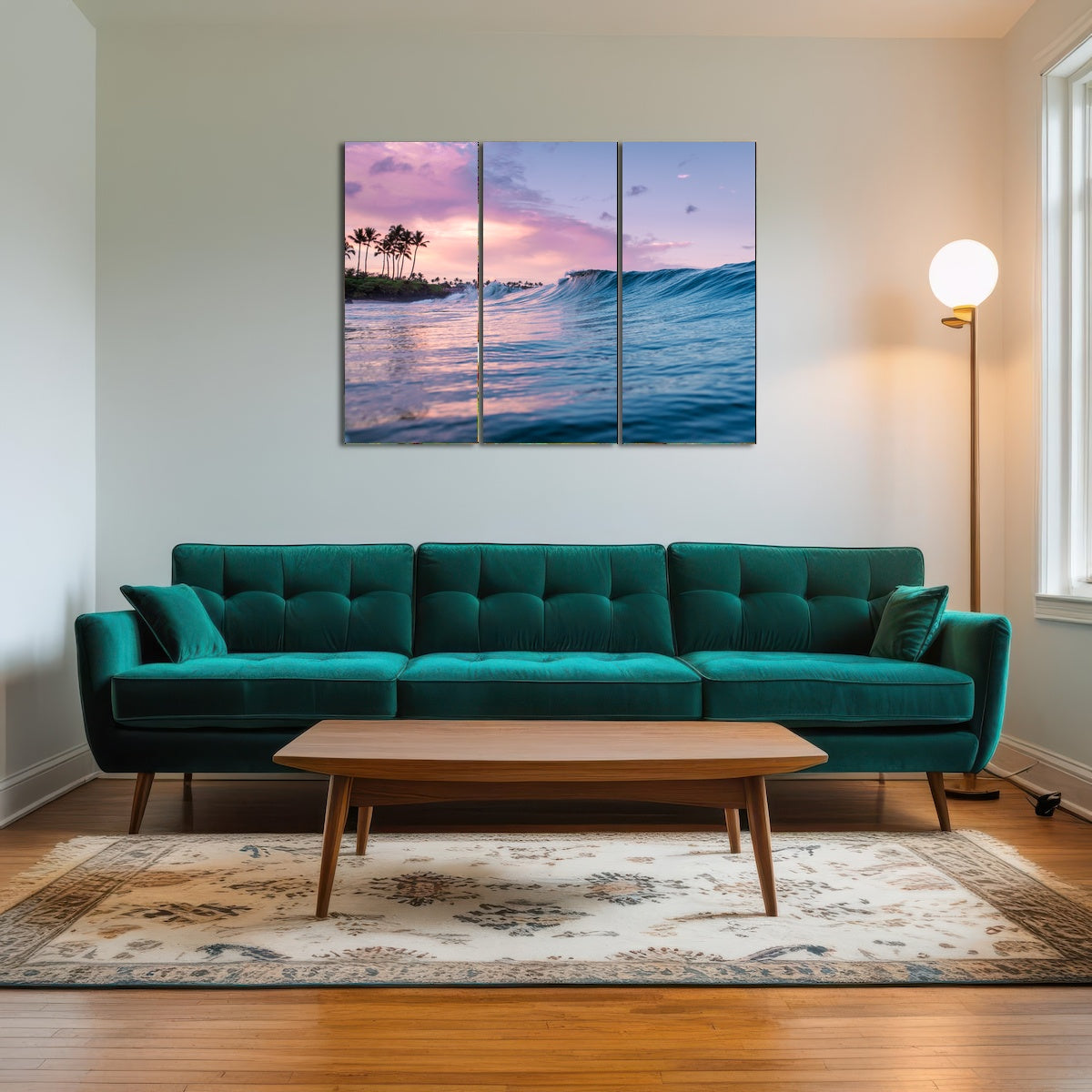 AUTO-MOCKUP ROOM | Pink Sunrise Blue Waves