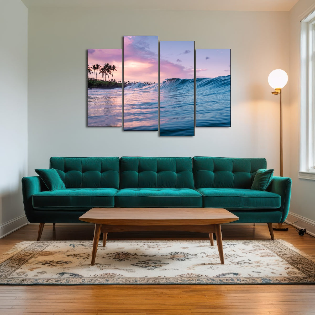 AUTO-MOCKUP ROOM | Pink Sunrise Blue Waves