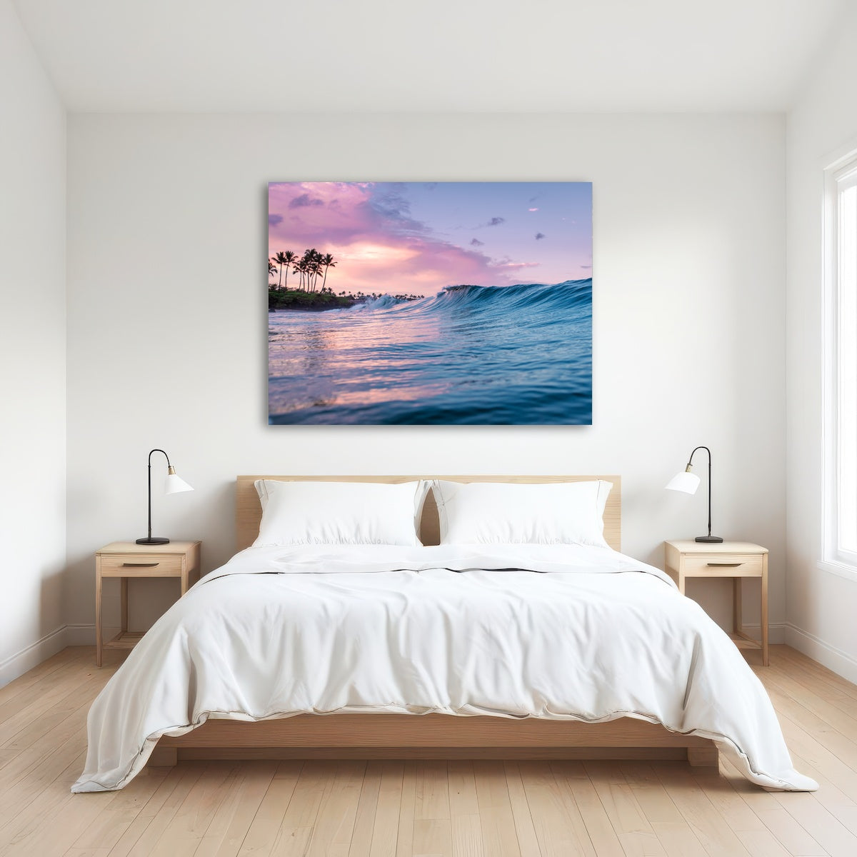 AUTO-MOCKUP ROOM | Pink Sunrise Blue Waves