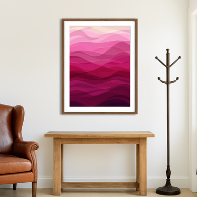 AUTO-MOCKUP ROOM | Pink Waves Wall Art