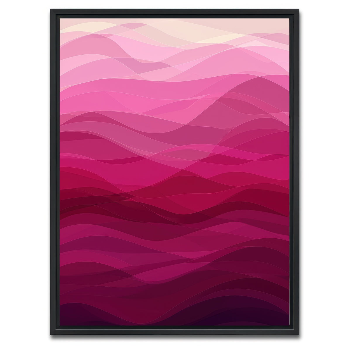 AUTO-MOCKUP WHITE | Pink Waves | 1 Piece | Black Framed Canvas | group=3x4