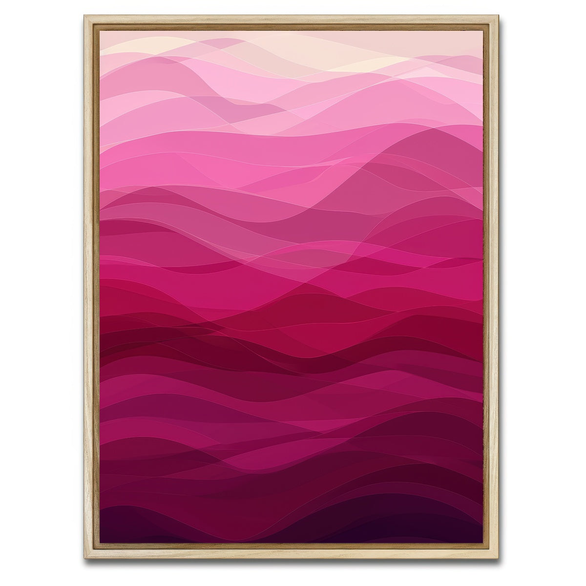 AUTO-MOCKUP WHITE | Pink Waves | 1 Piece | Natural Framed Canvas | group=3x4