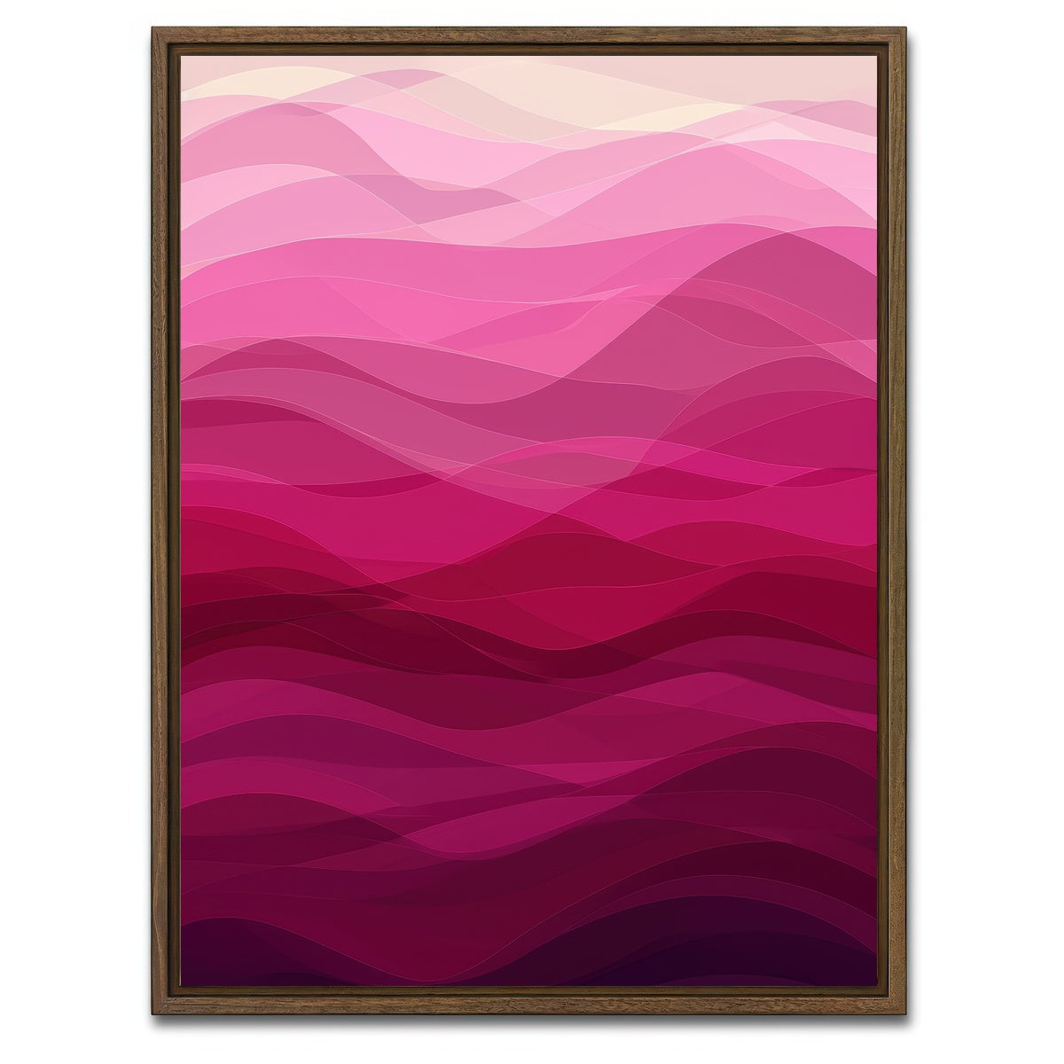 AUTO-MOCKUP WHITE | Pink Waves | 1 Piece | Walnut Framed Canvas | group=3x4