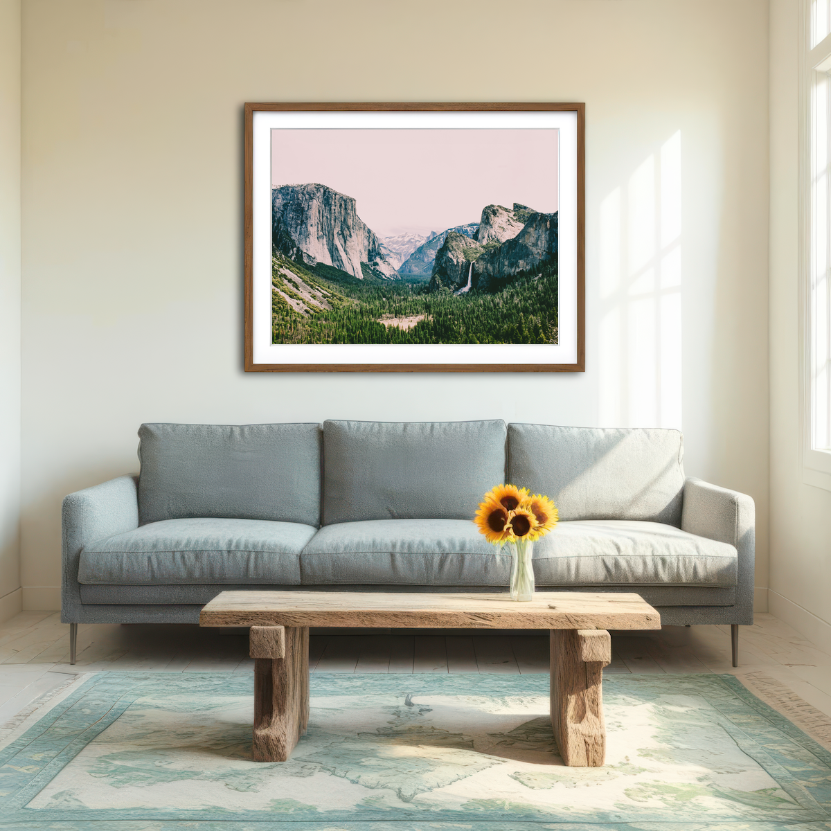 AUTO-MOCKUP ROOM | Pink Yosemite Wall Art