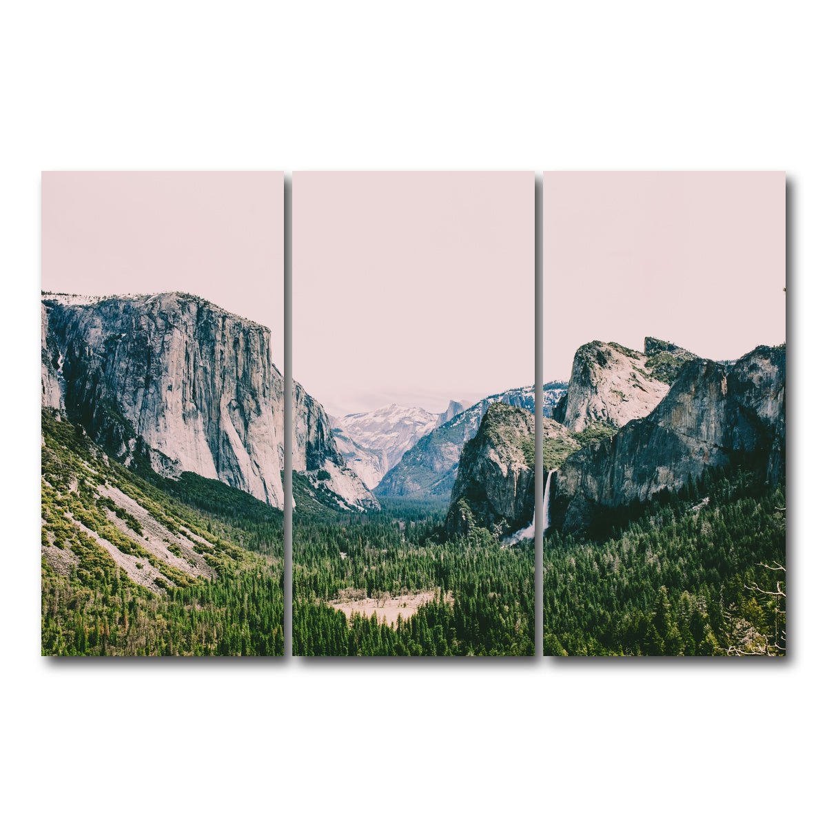 AUTO-MOCKUP WHITE | Pink Yosemite | 3 Piece | Gallery Wrap Canvas | group=12x24