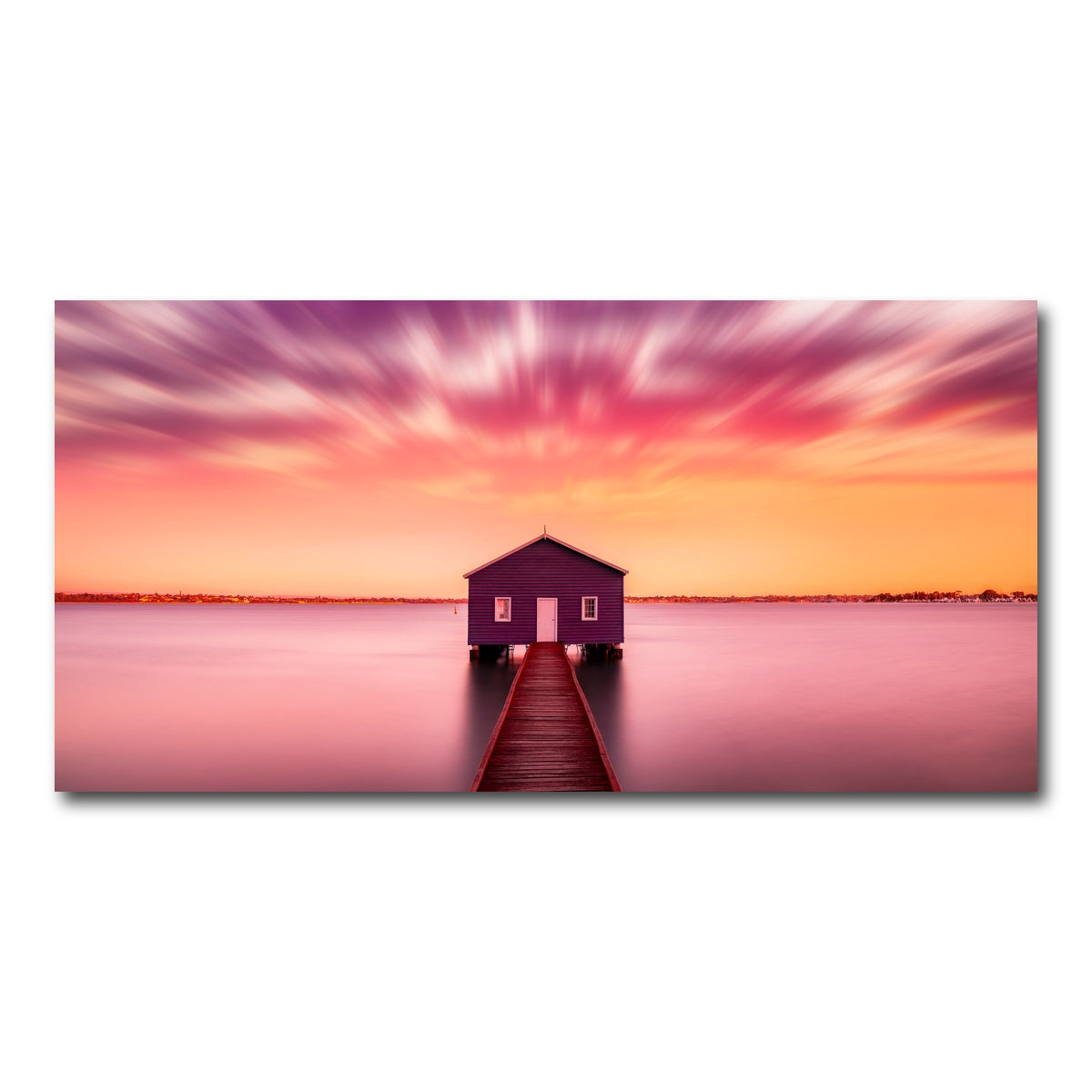 AUTO-MOCKUP WHITE | Pink lake house | 1 Piece | Gallery Wrap Canvas | group=2x1