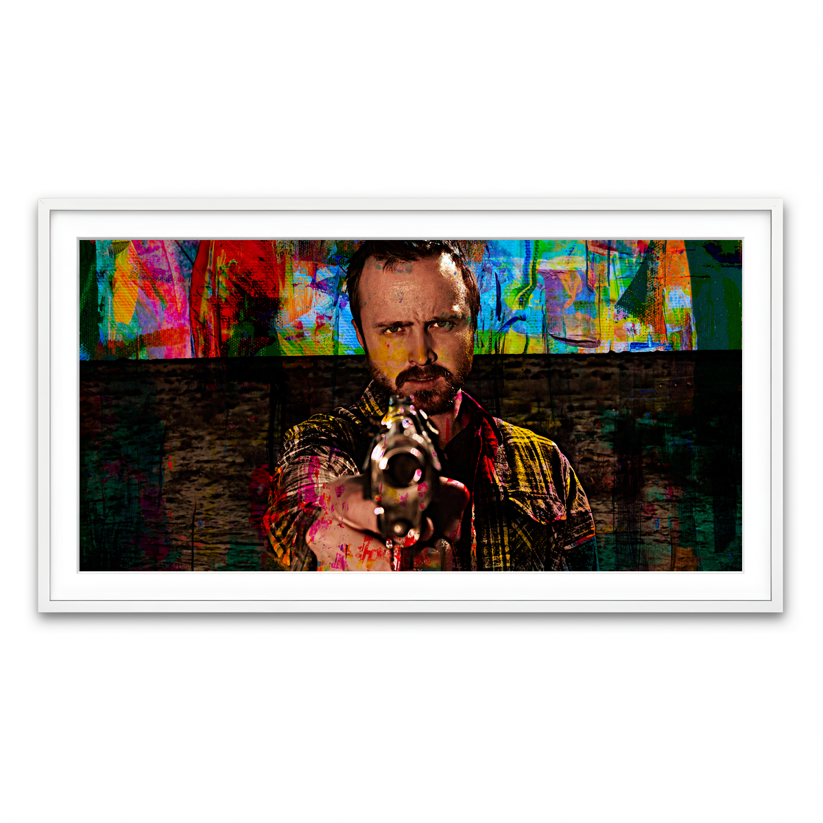 Framed Print 2x1 White