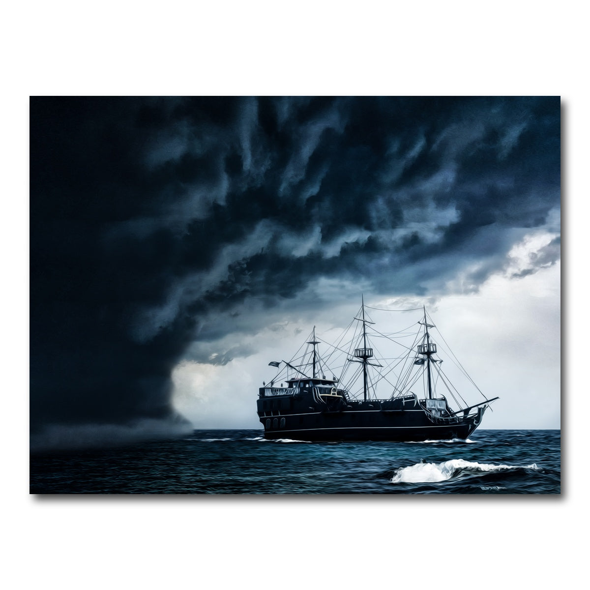 AUTO-MOCKUP WHITE | Pirate ship in the storm | 1 Piece | Gallery Wrap Canvas | group=4x3