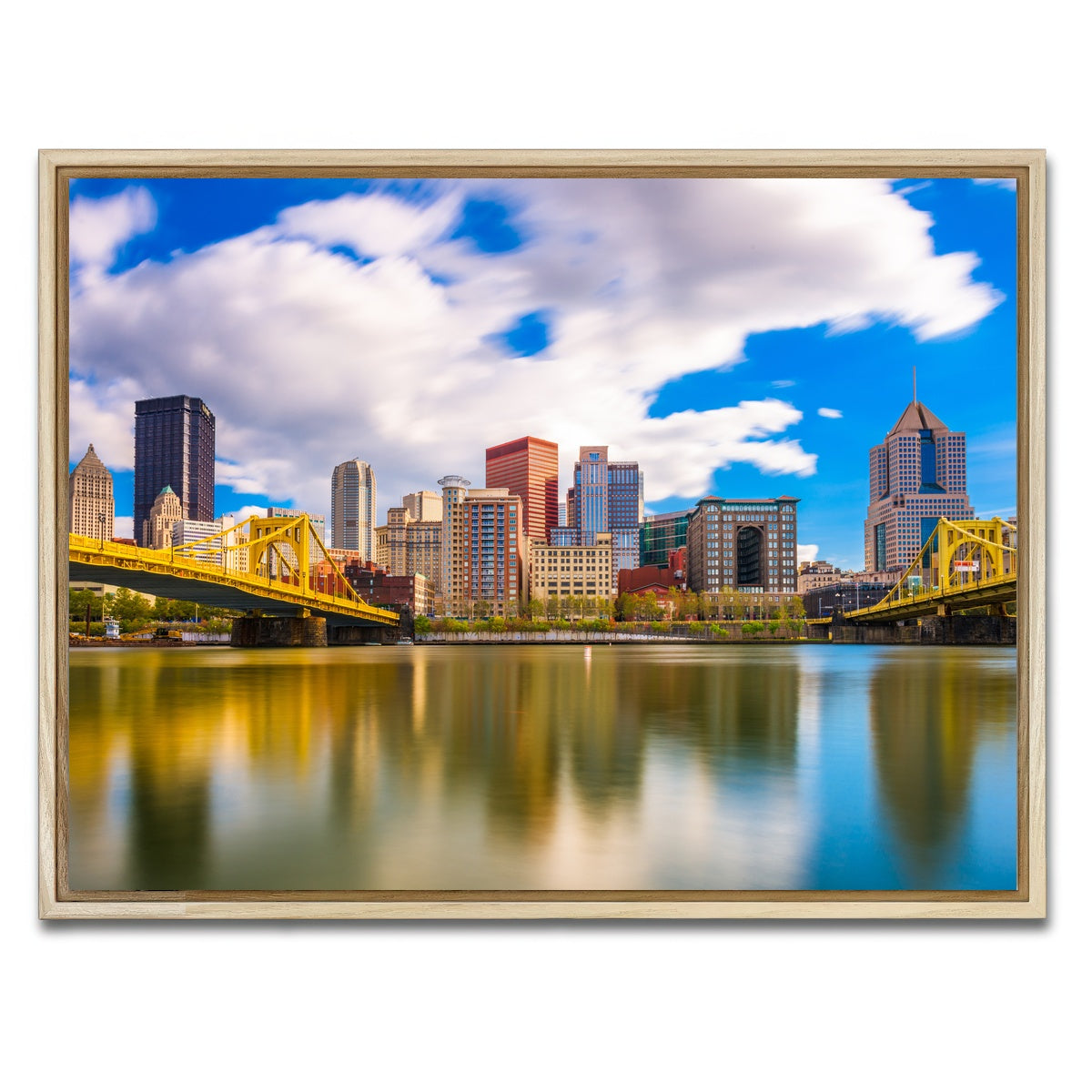AUTO-MOCKUP WHITE | Pittsburgh Allegheny River | 1 Piece | Natural Framed Canvas | group=4x3