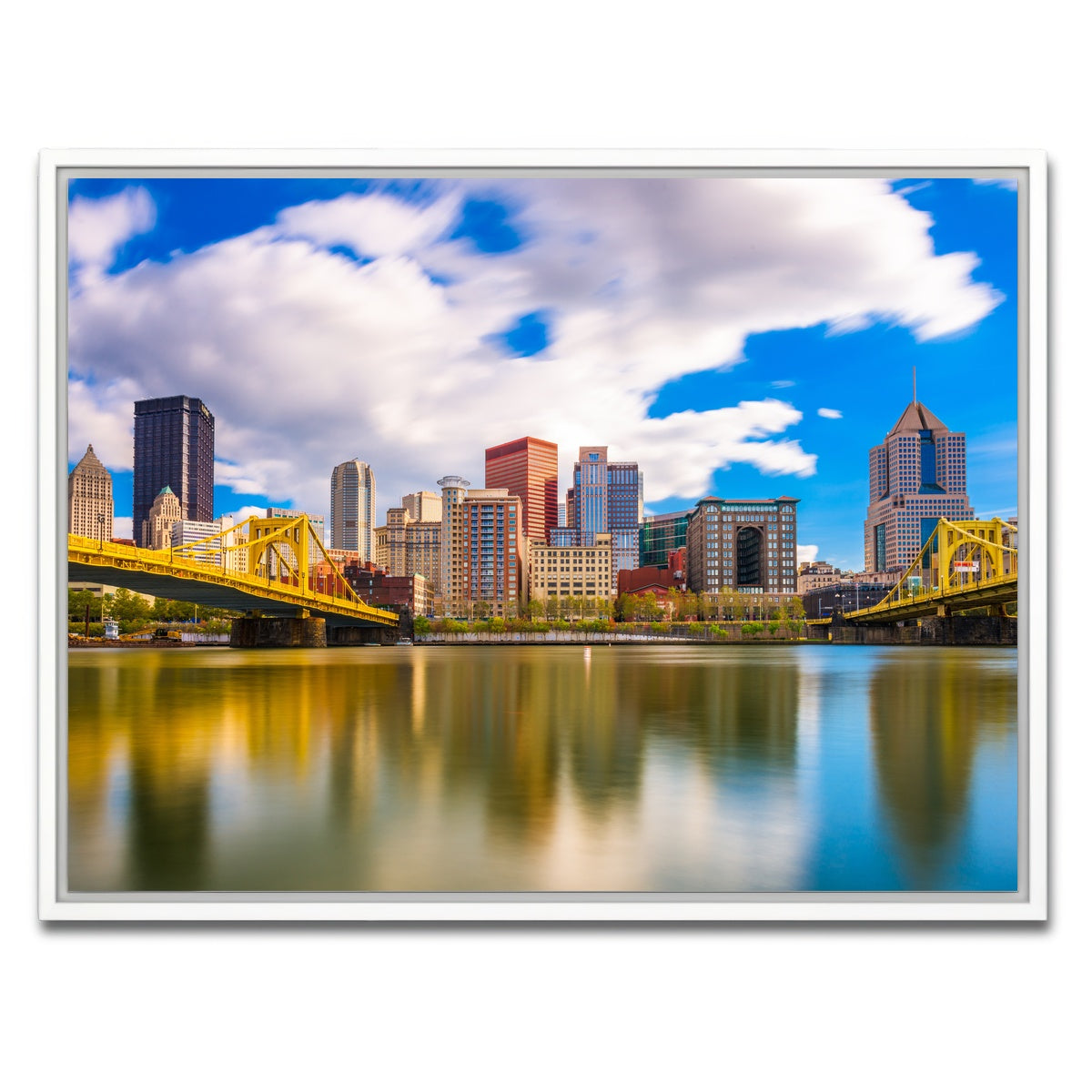 AUTO-MOCKUP WHITE | Pittsburgh Allegheny River | 1 Piece | White Framed Canvas | group=4x3