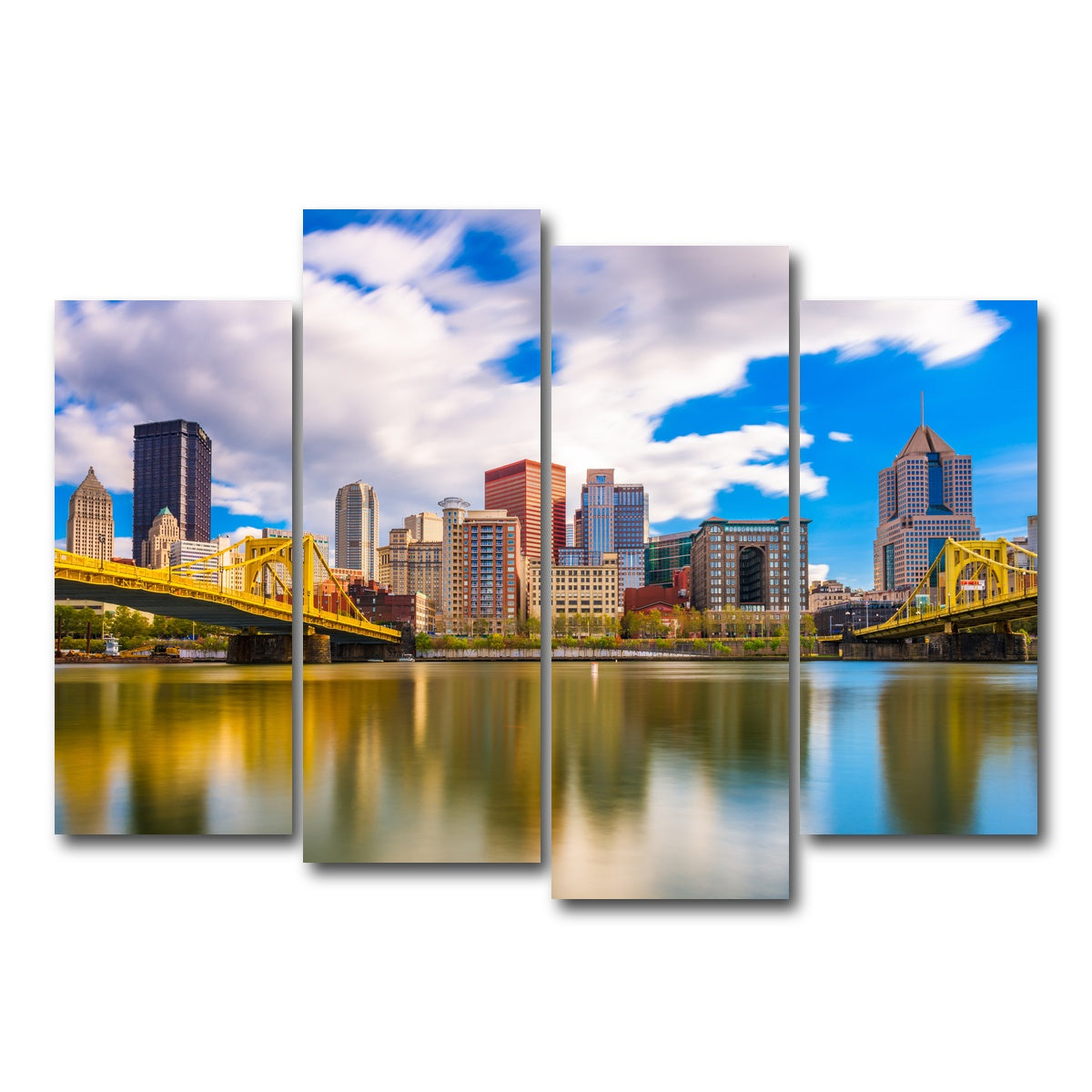 AUTO-MOCKUP WHITE | Pittsburgh Allegheny River | 4 Piece | Gallery Wrap Canvas | group=4_normal
