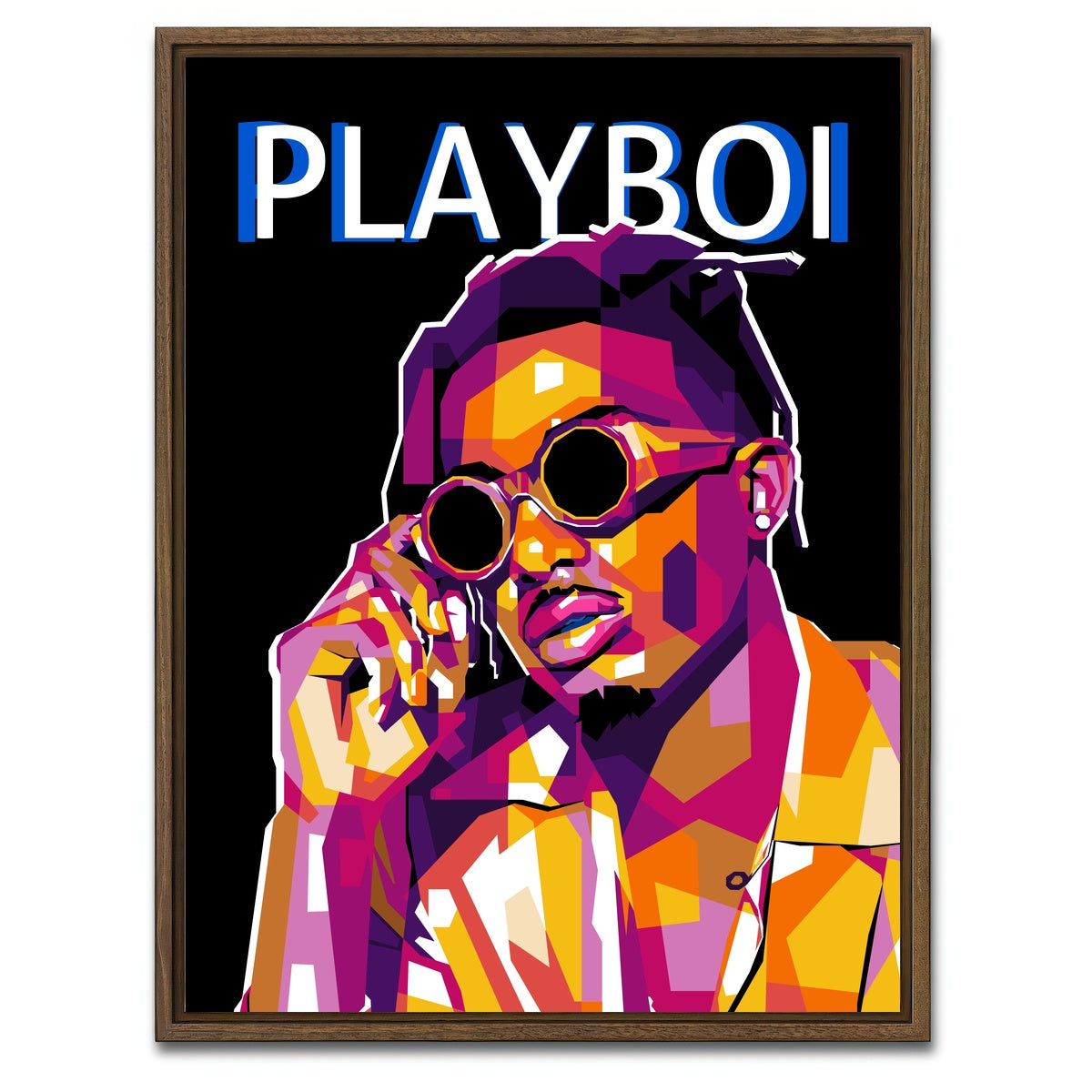 AUTO-MOCKUP WHITE | Playboi Carti | 1 Piece | Walnut Framed Canvas | group=3x4