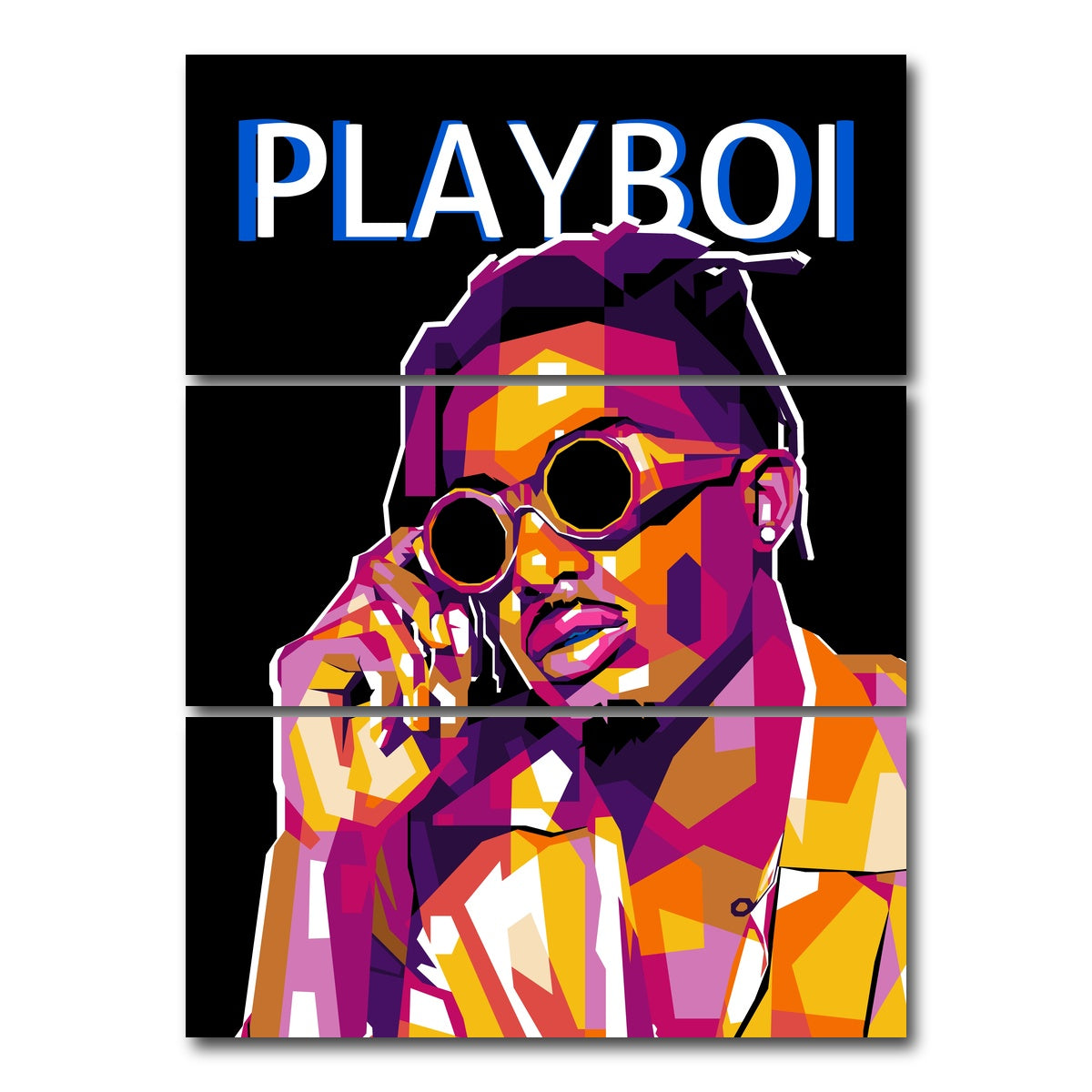 AUTO-MOCKUP WHITE | Playboi Carti | 3 Piece | Gallery Wrap Canvas | group=8x18_stacked
