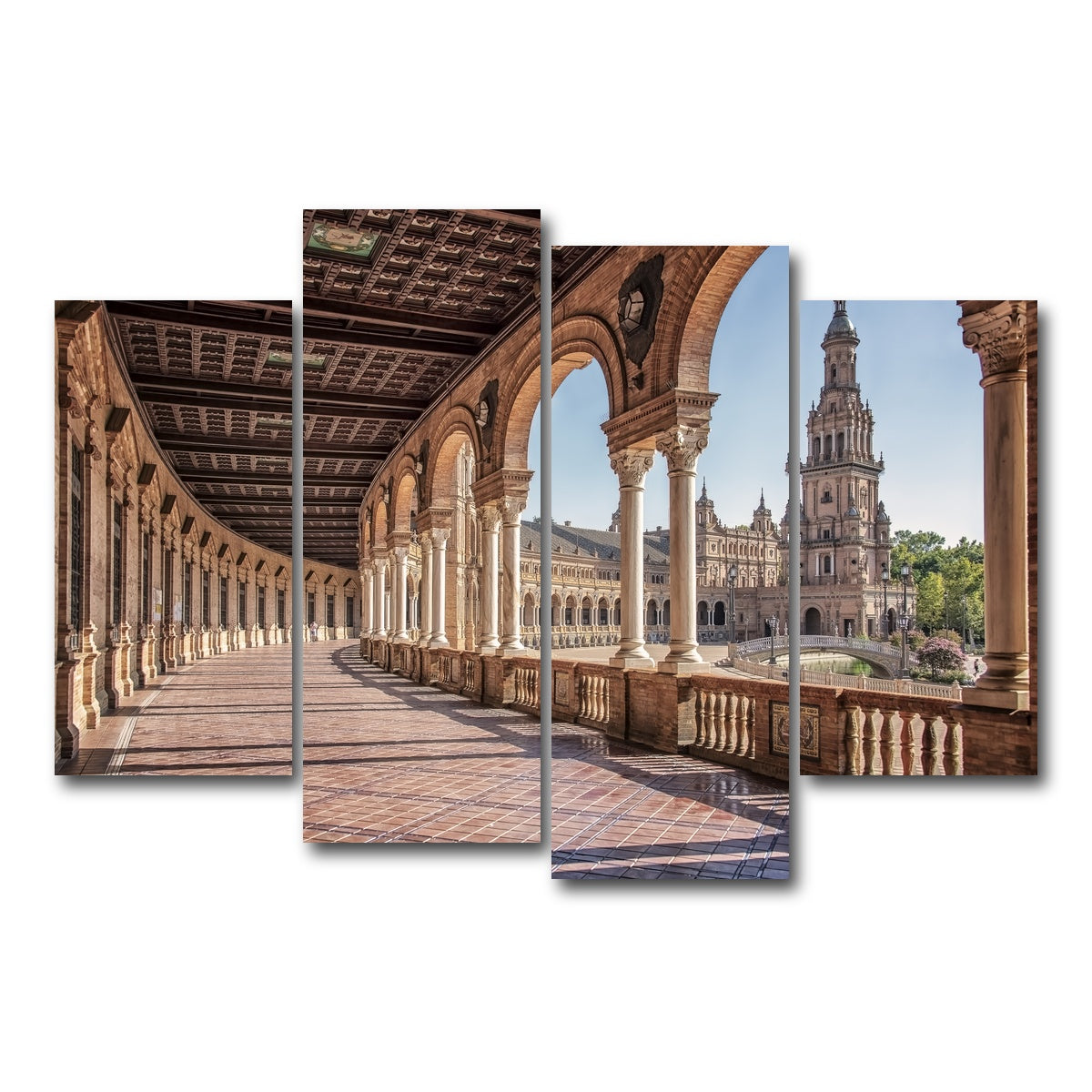 AUTO-MOCKUP WHITE | Plaza De Espana | 4 Piece | Gallery Wrap Canvas | group=4_short