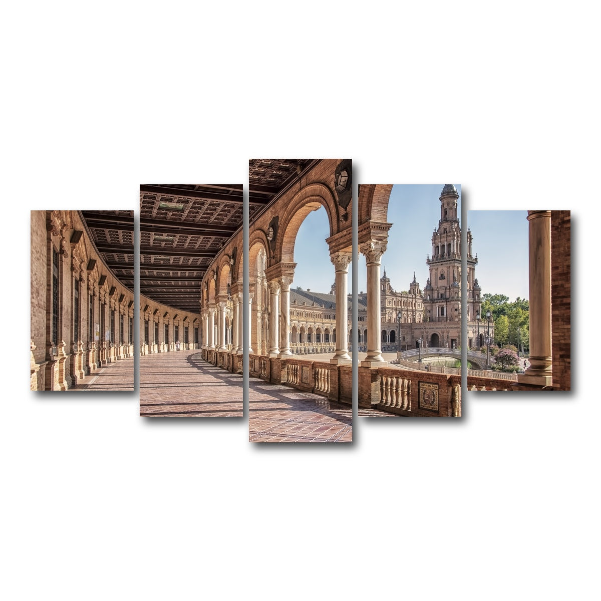 AUTO-MOCKUP WHITE | Plaza De Espana | 5 Piece | Gallery Wrap Canvas | group=5_normal