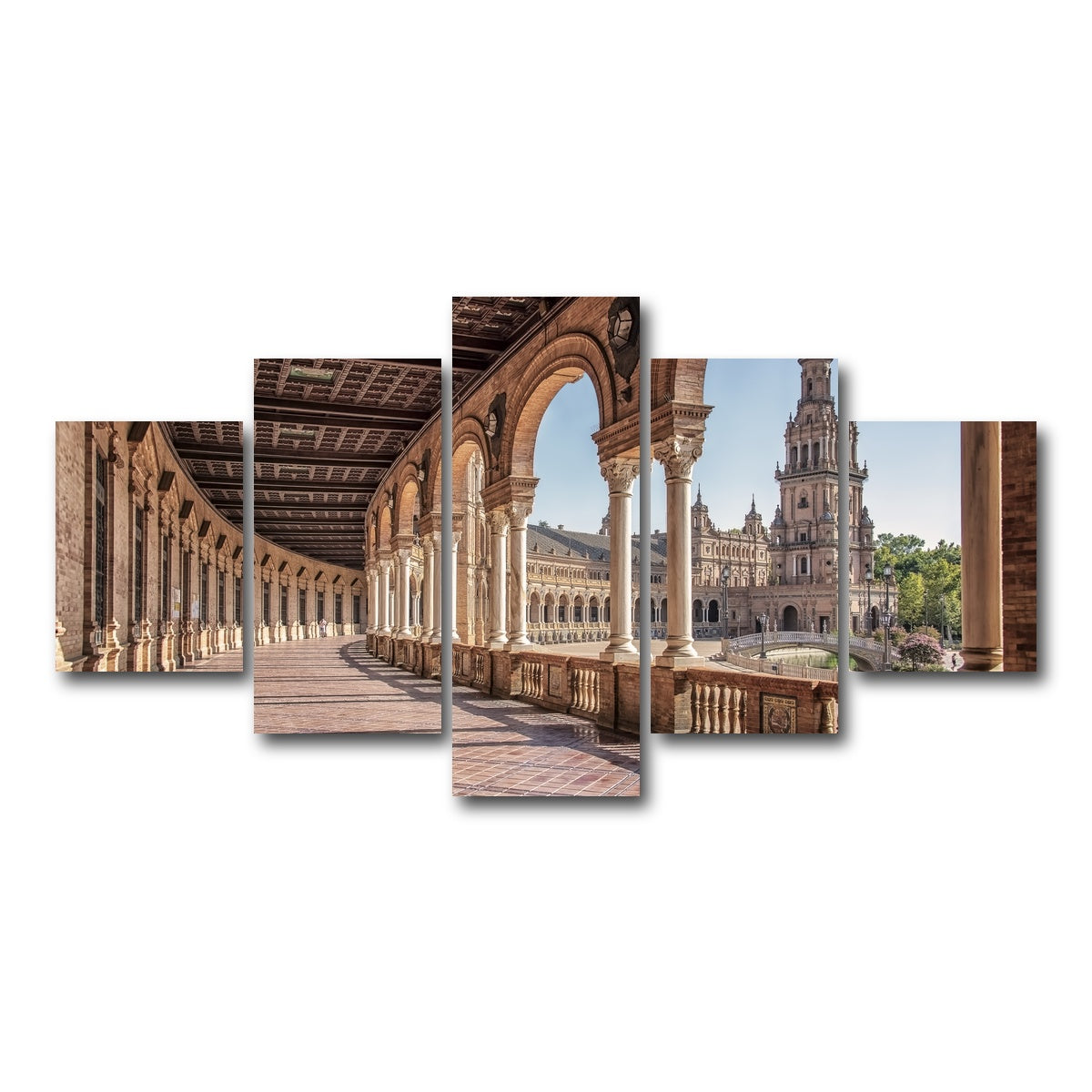 AUTO-MOCKUP WHITE | Plaza De Espana | 5 Piece | Gallery Wrap Canvas | group=5_short