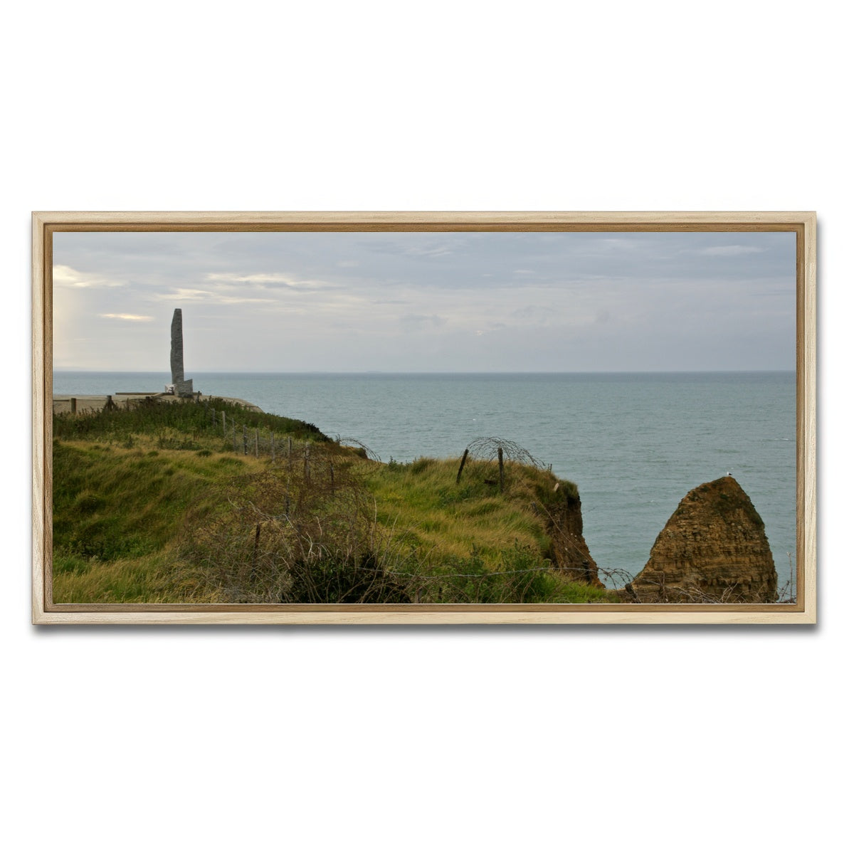AUTO-MOCKUP WHITE | Pointe du Hoc - D Day | 1 Piece | Natural Framed Canvas | group=2x1