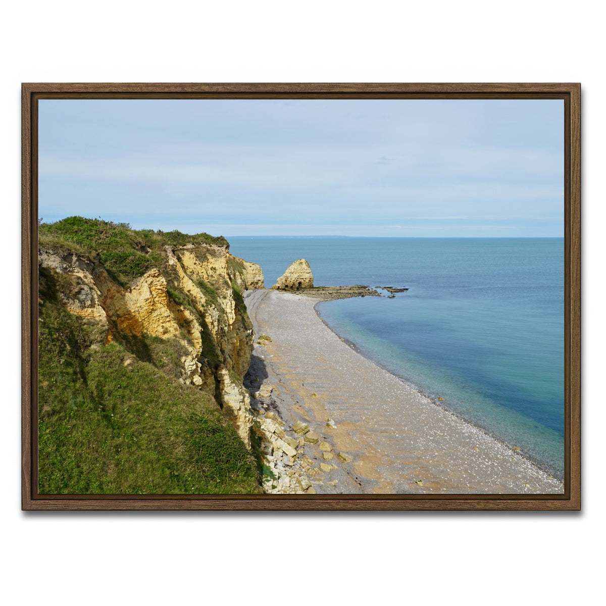 AUTO-MOCKUP WHITE | Pointe du Hoc Bluffs | 1 Piece | Walnut Framed Canvas | group=4x3