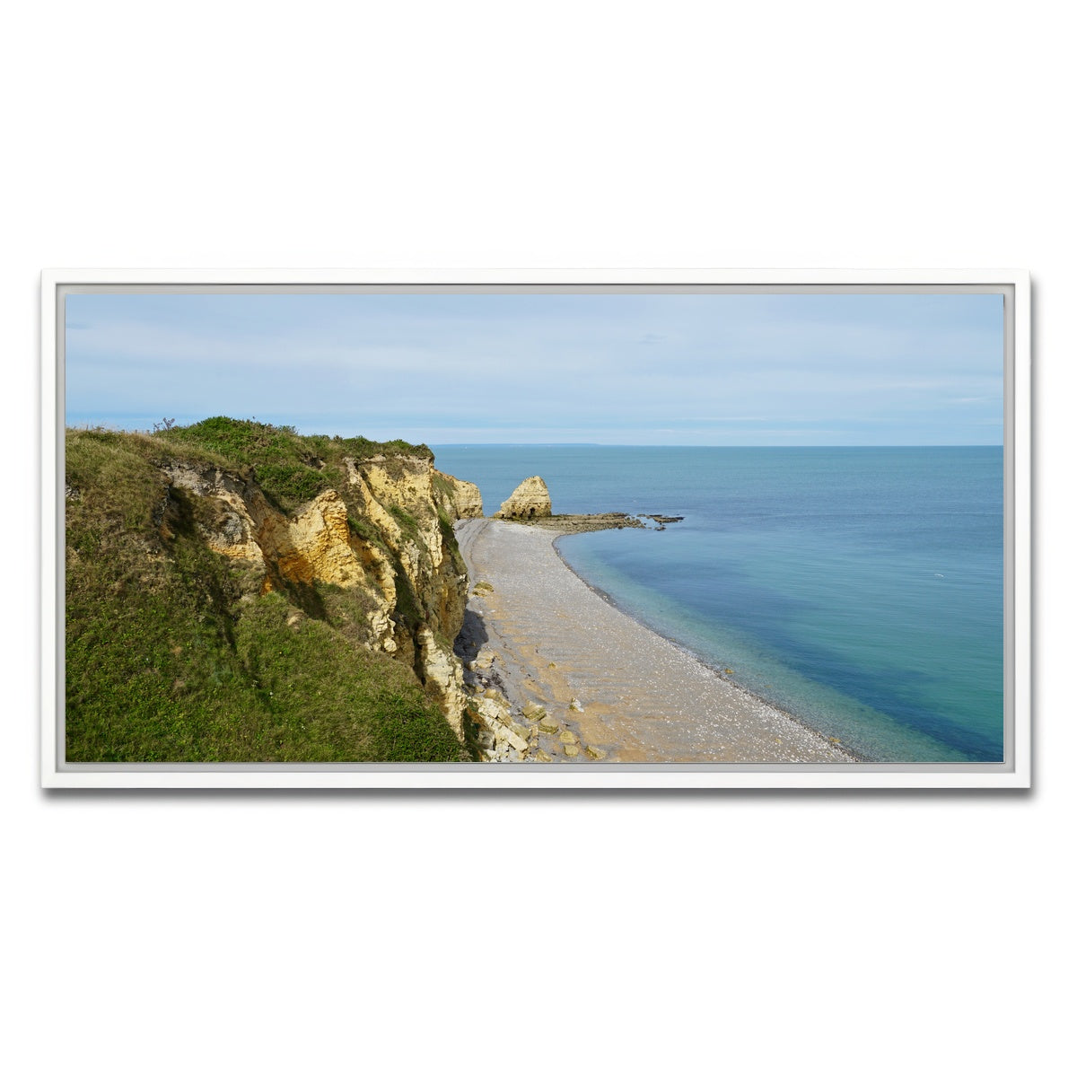 AUTO-MOCKUP WHITE | Pointe du Hoc Bluffs | 1 Piece | White Framed Canvas | group=2x1