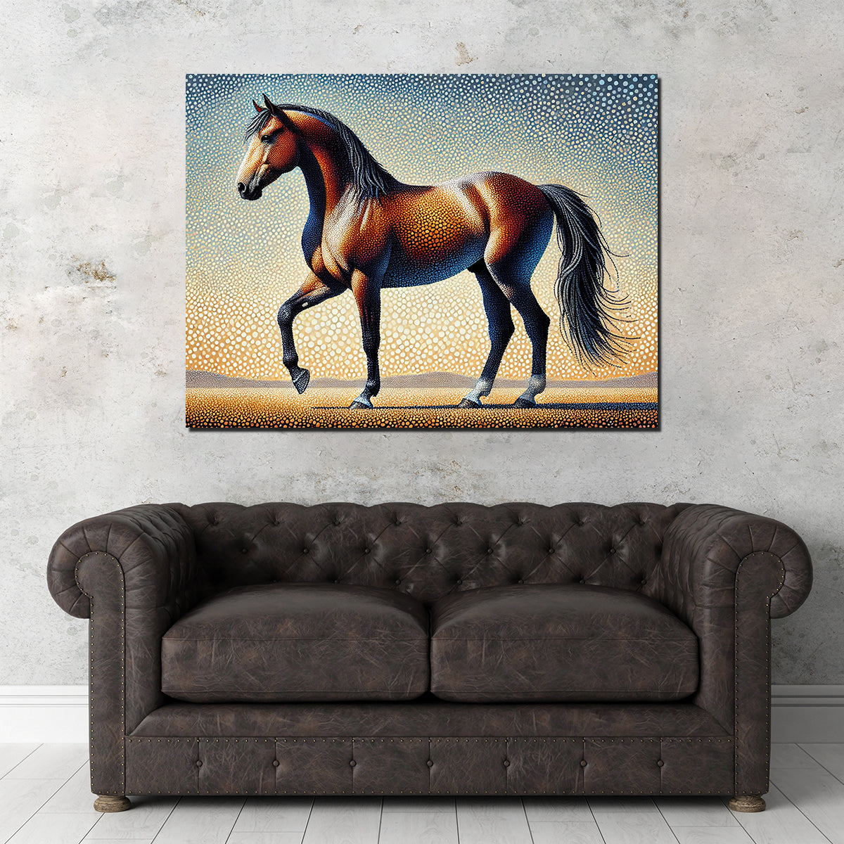 Pointillism Horse Wall Art