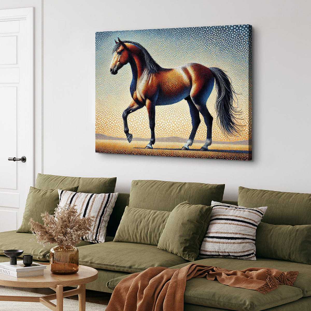 Pointillism Horse Wall Art