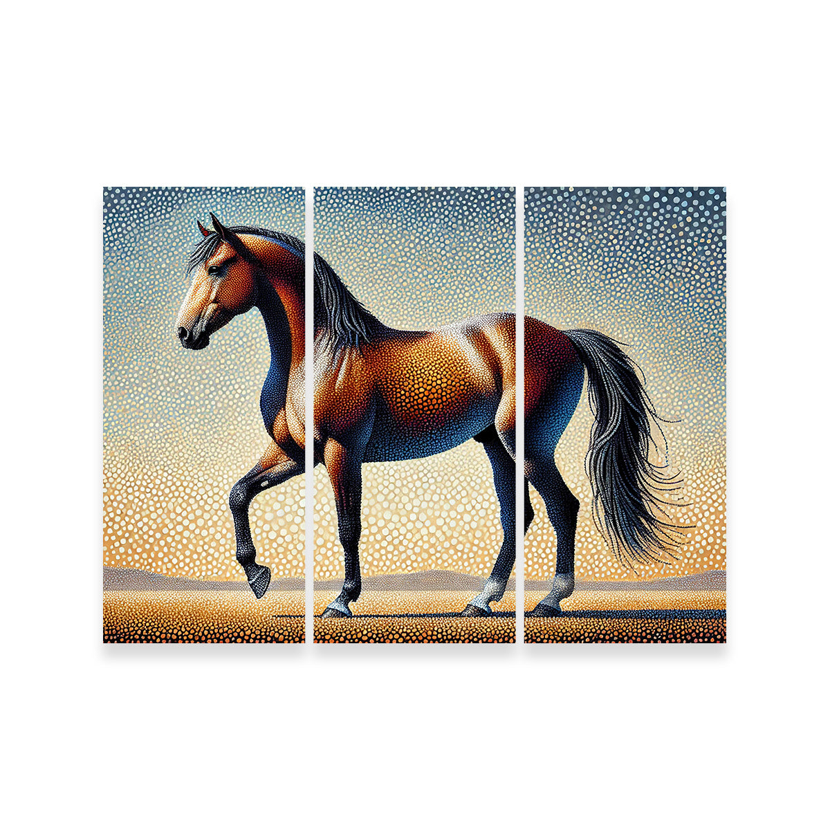 Pointillism Horse Wall Art