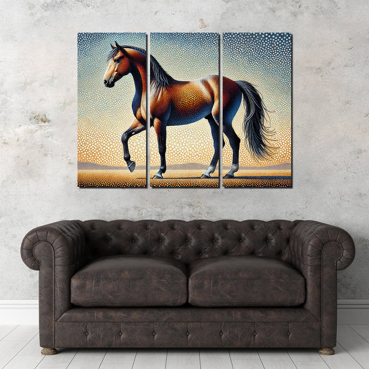 Pointillism Horse Wall Art
