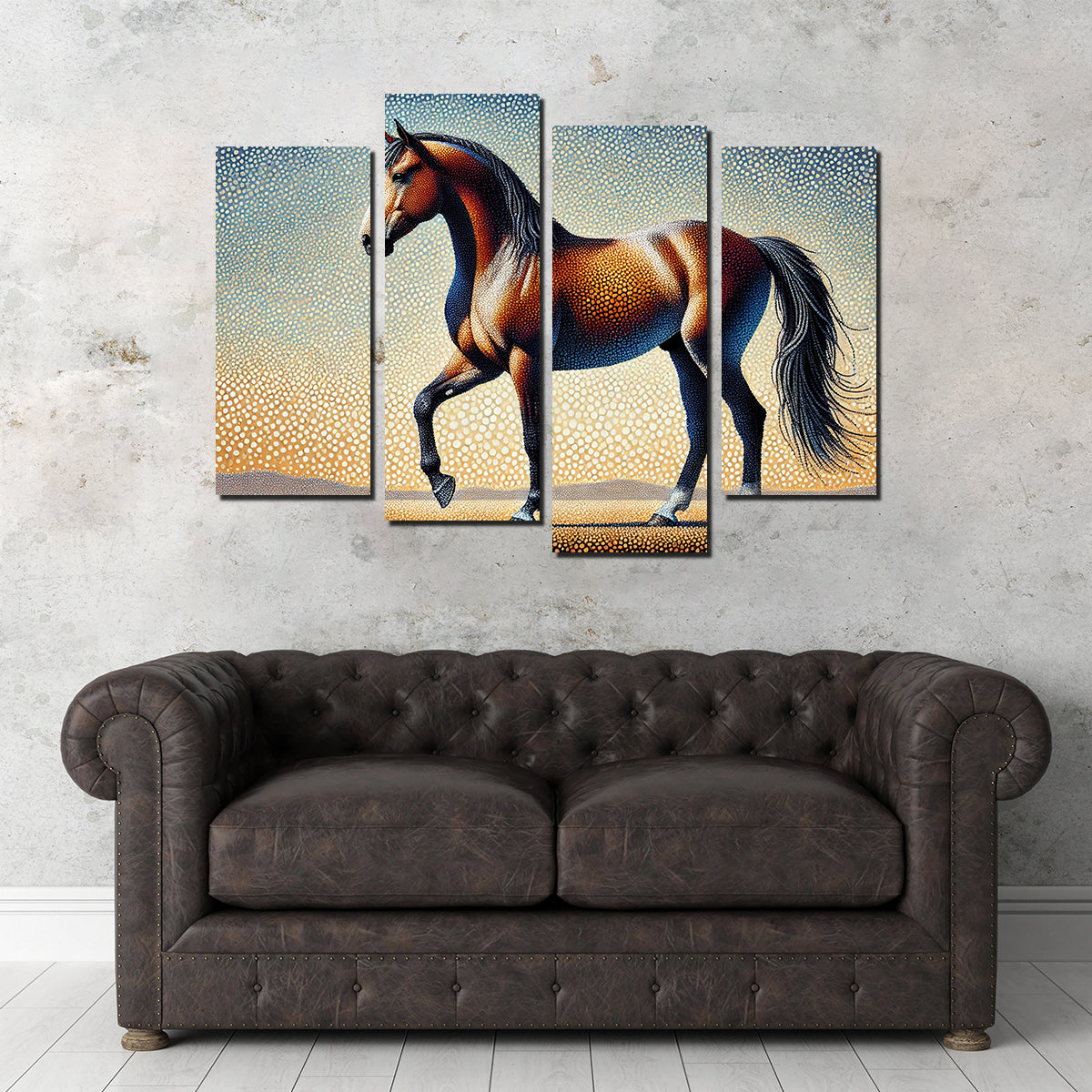 Pointillism Horse Wall Art